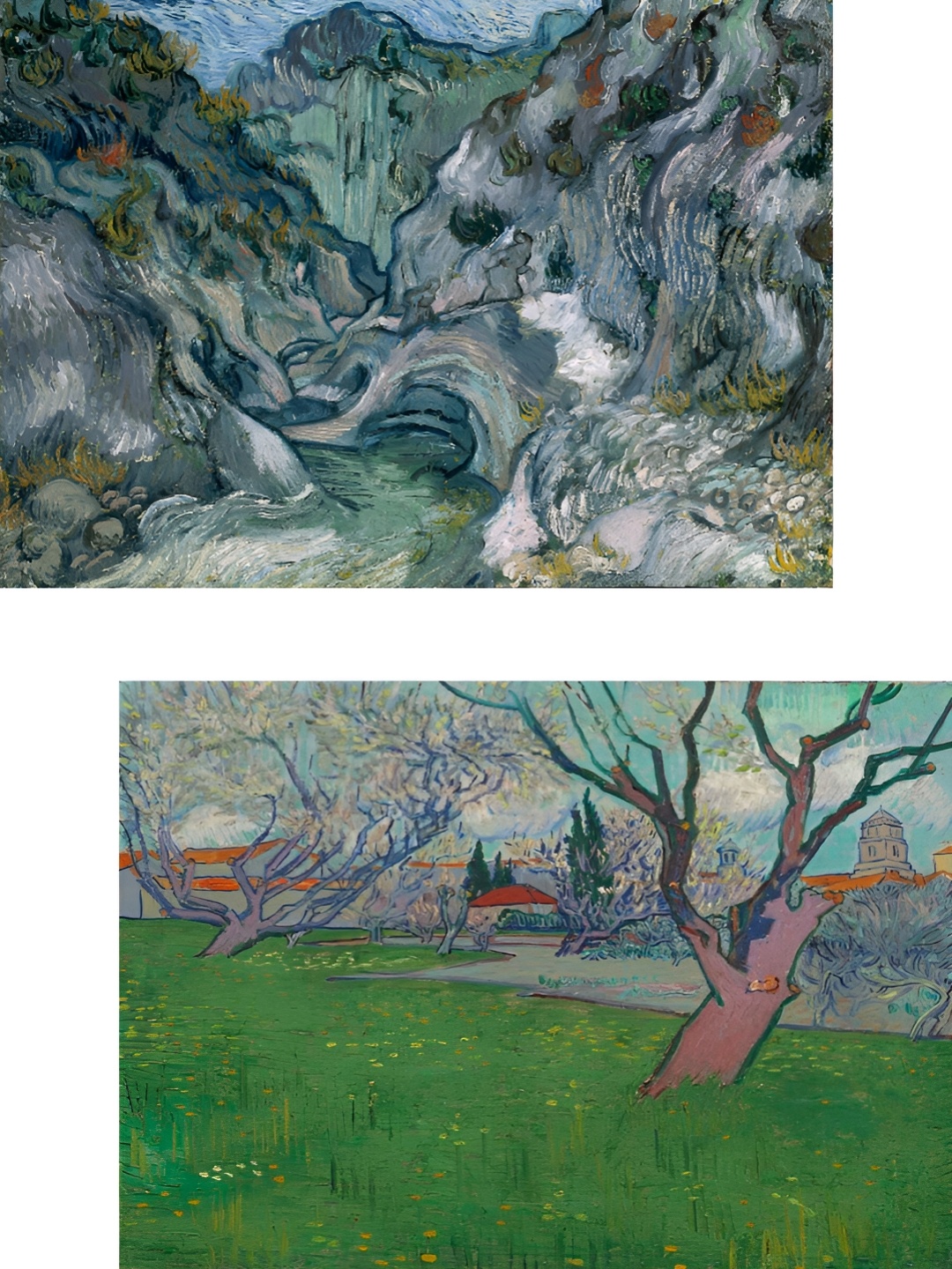 

Adventures India Blue & Green 2 Pieces Ravine & Orchards In Blossom Wooden Wall Art
