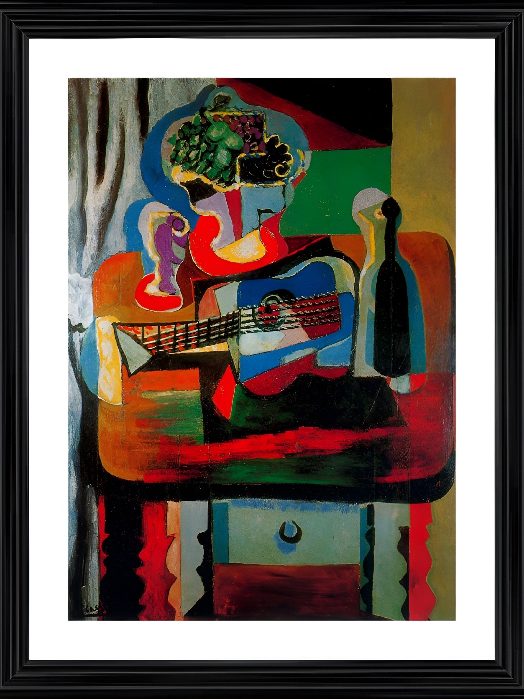 

Adventures India Green & Orange Wooden Painting Wall Art