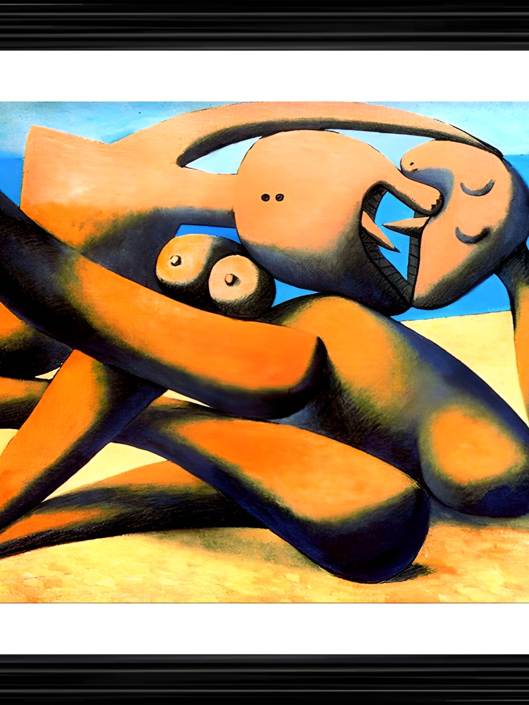 

Adventures India Blue & Orange Wooden Painting Wall Art
