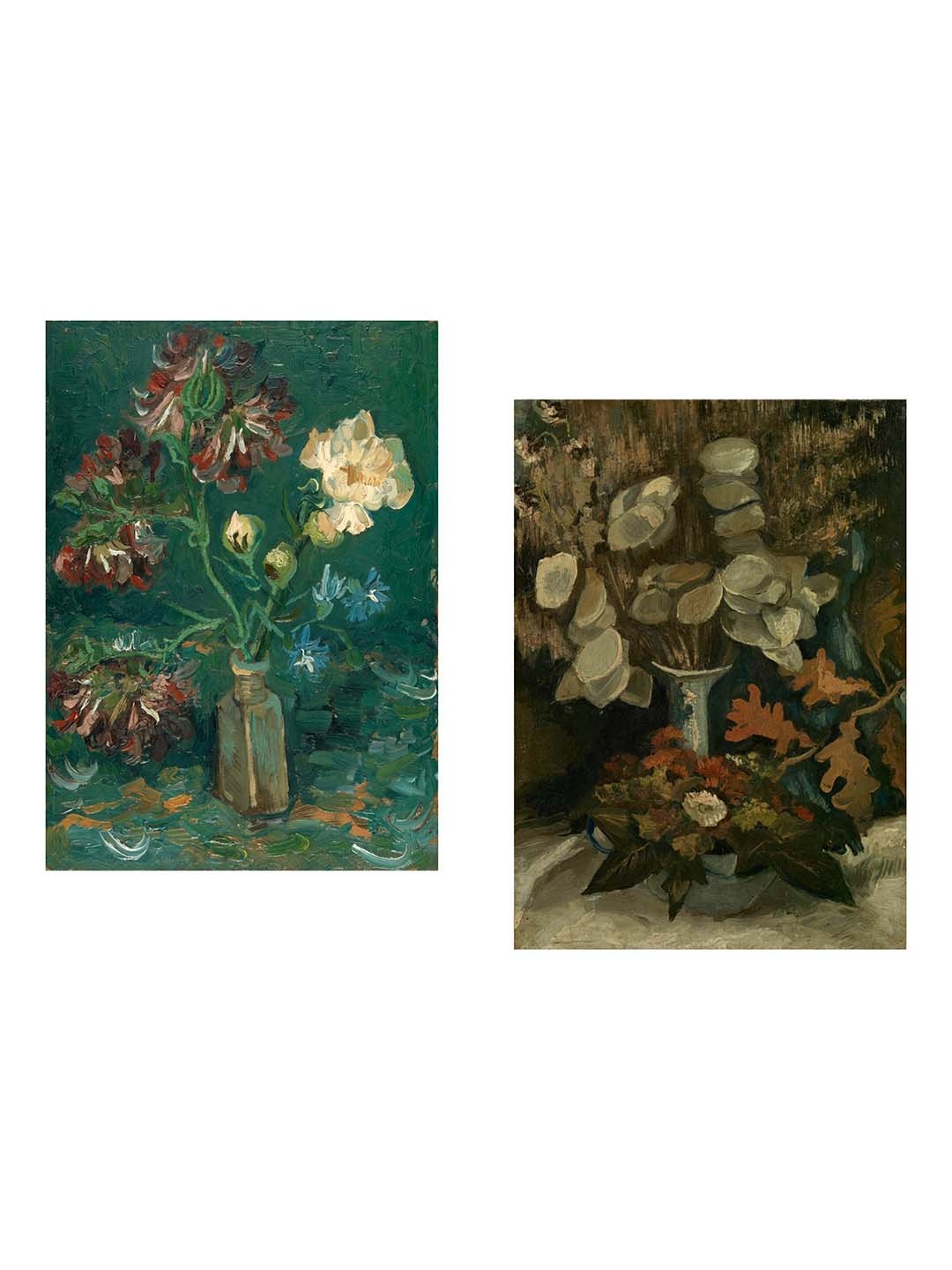 

Adventures India Green & Blue 2 Pieces Floral Wooden Painting Wall Arts
