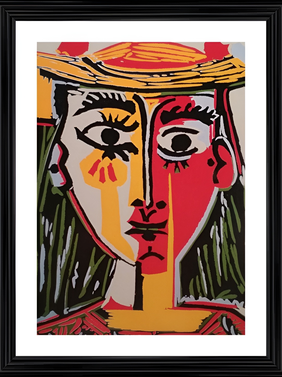

Adventures India Red & White Wooden Portrait Wall Painting