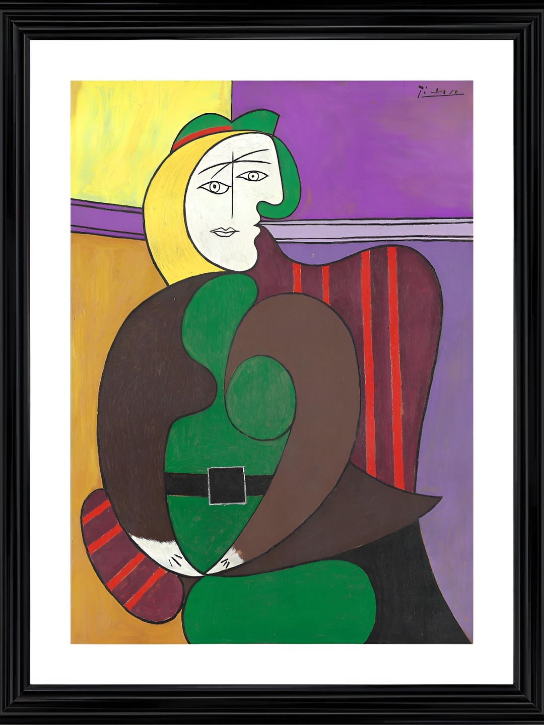 

Adventures India Green & Purple Wooden Wall Painting