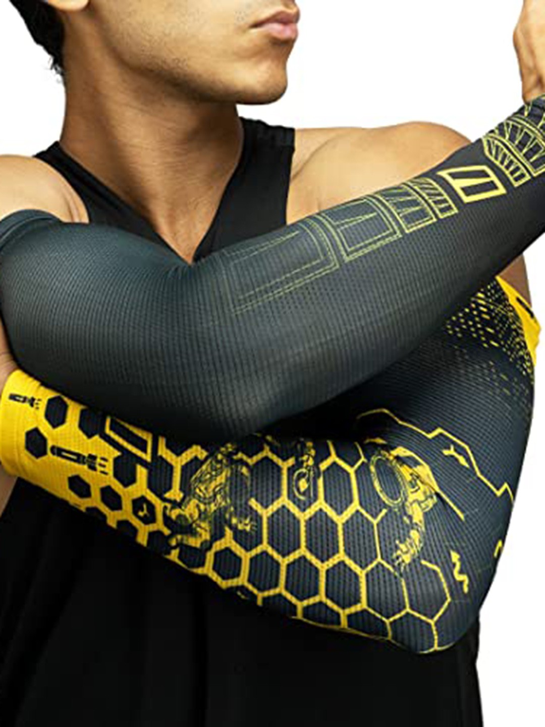 

TIIVRA Printed Sun Protection Arm Sleeves, Black