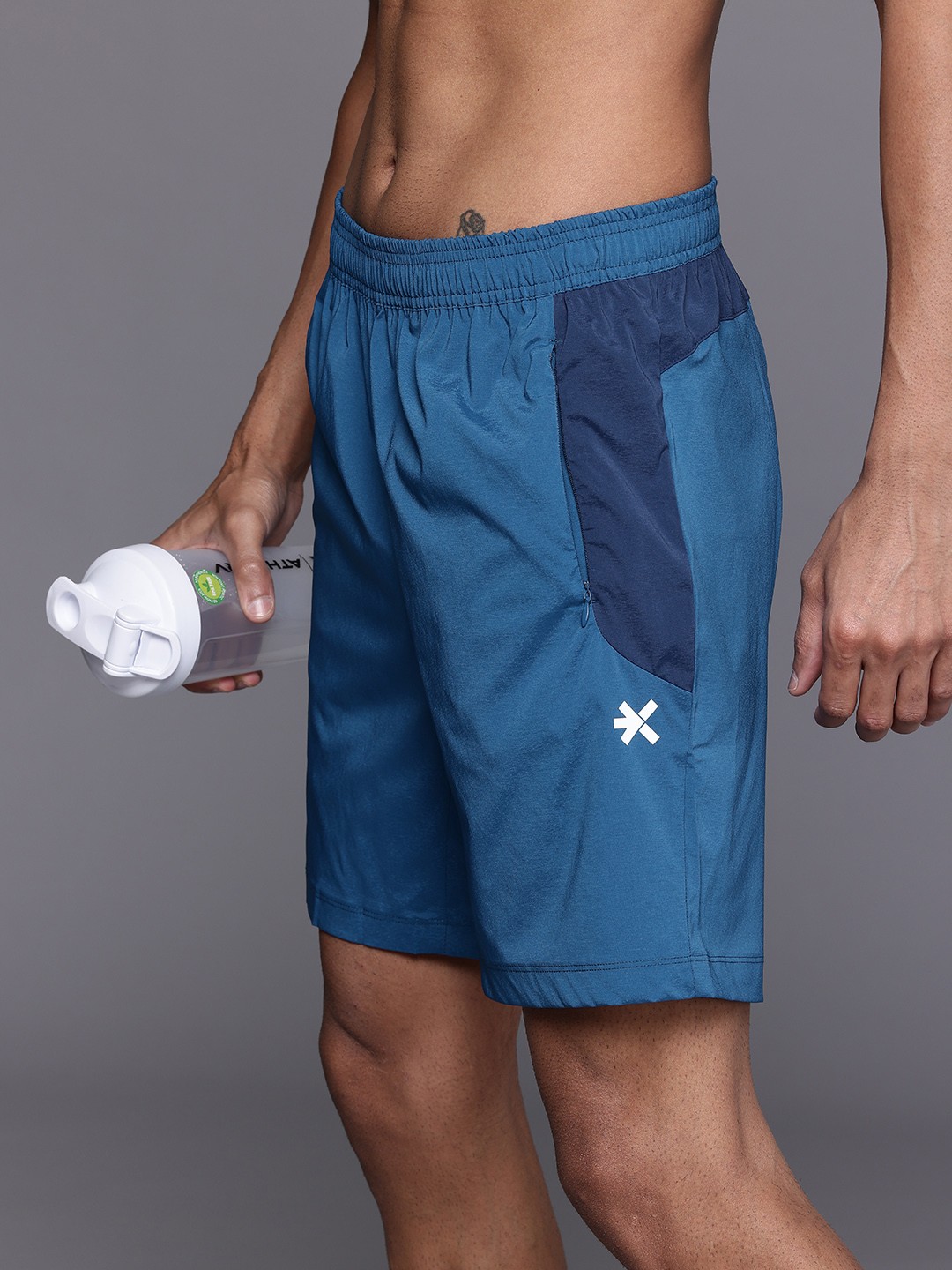 

HRX by Hrithik Roshan Men Rapid-Dry Training Shorts, Blue