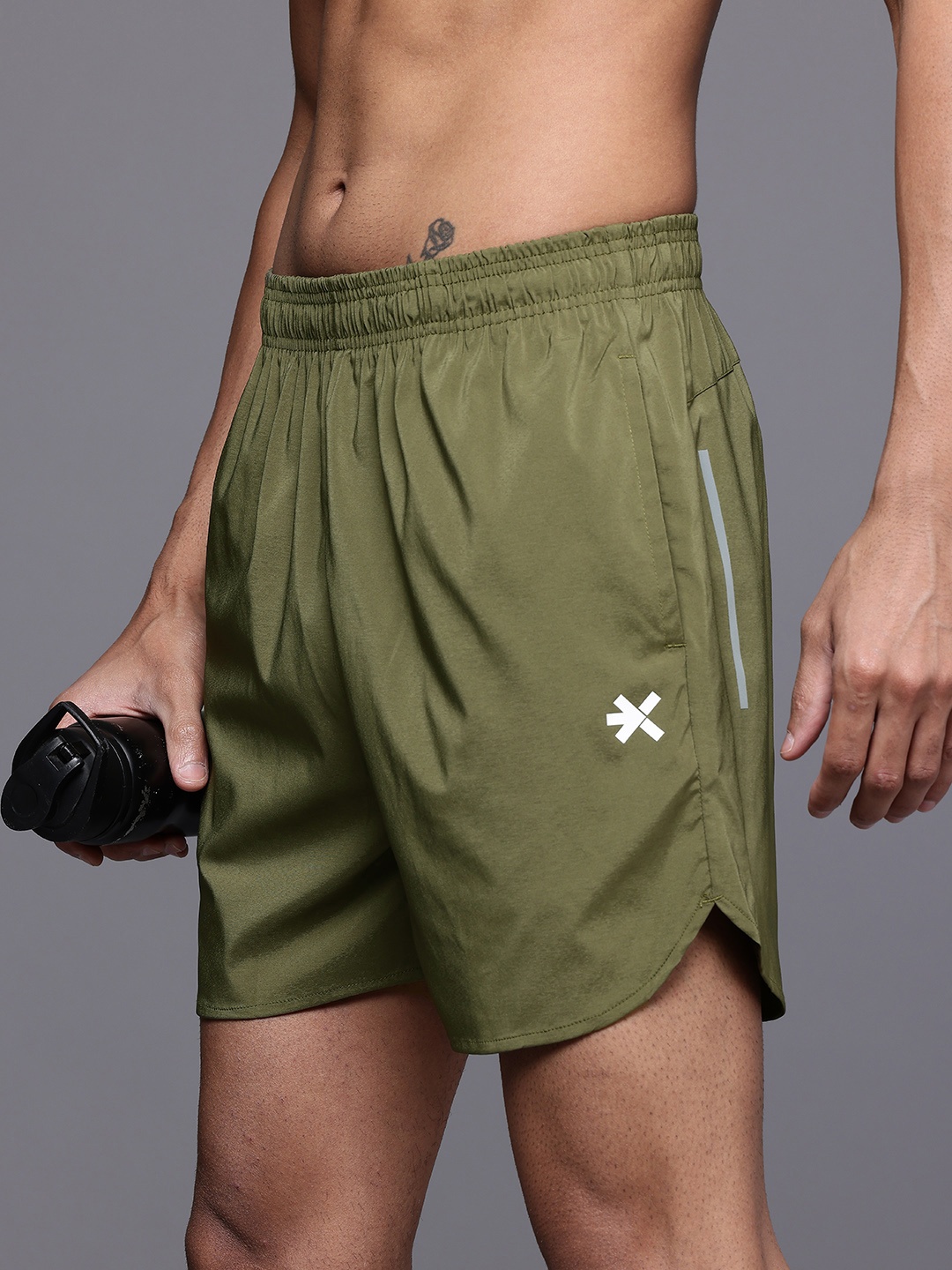 

HRX by Hrithik Roshan Men Rapid-Dry Running Shorts, Olive