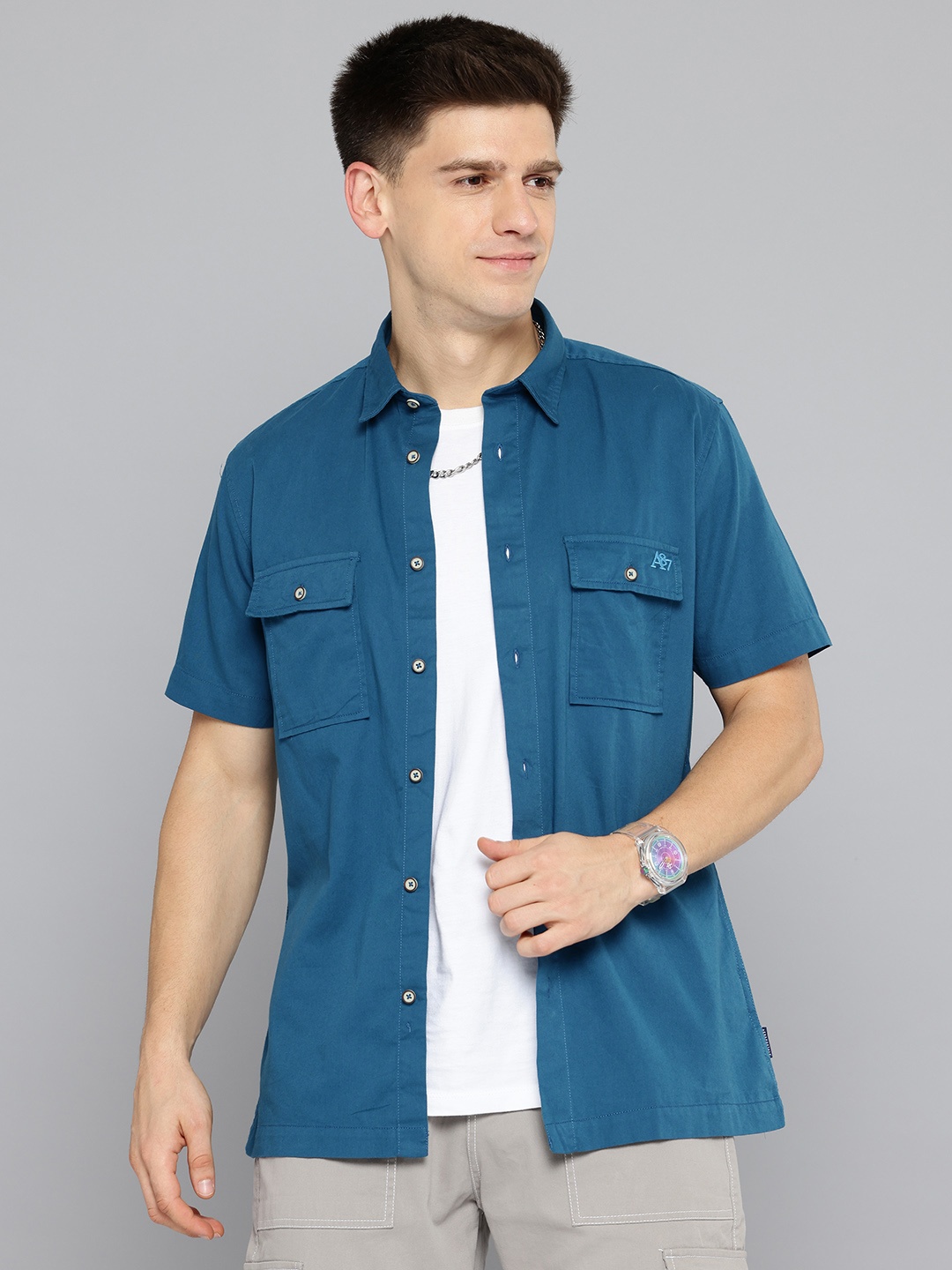 

Aeropostale Men Opaque Casual Shirt, Blue