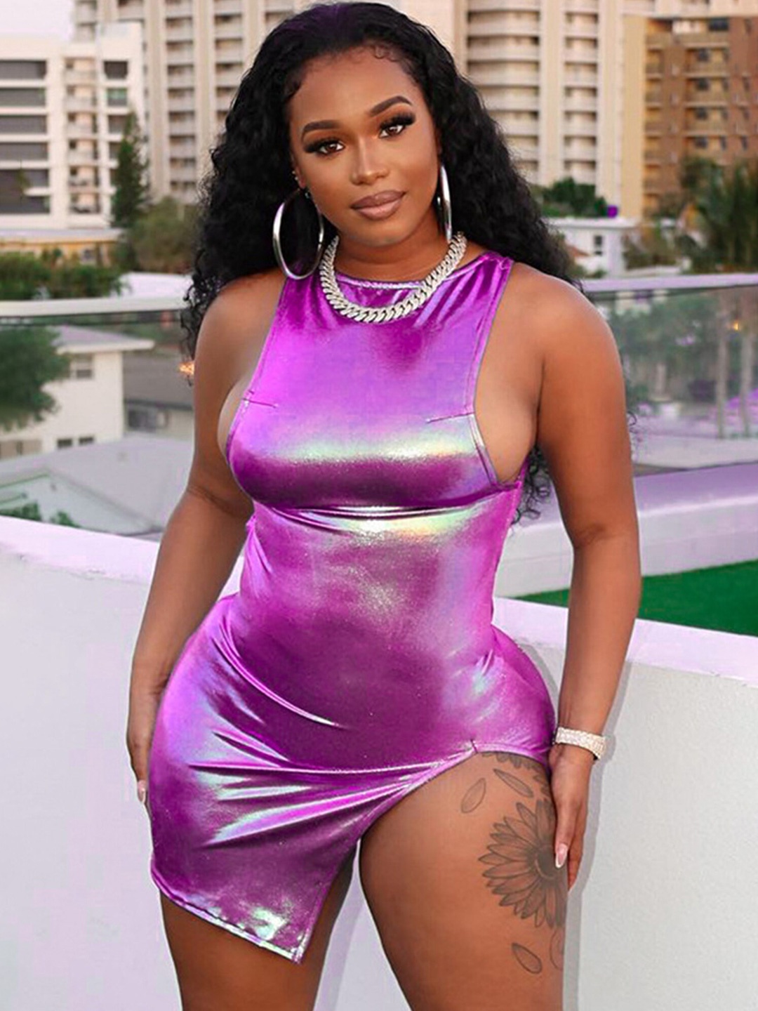 

LULU & SKY Sleeveless Bodycon Dress, Purple