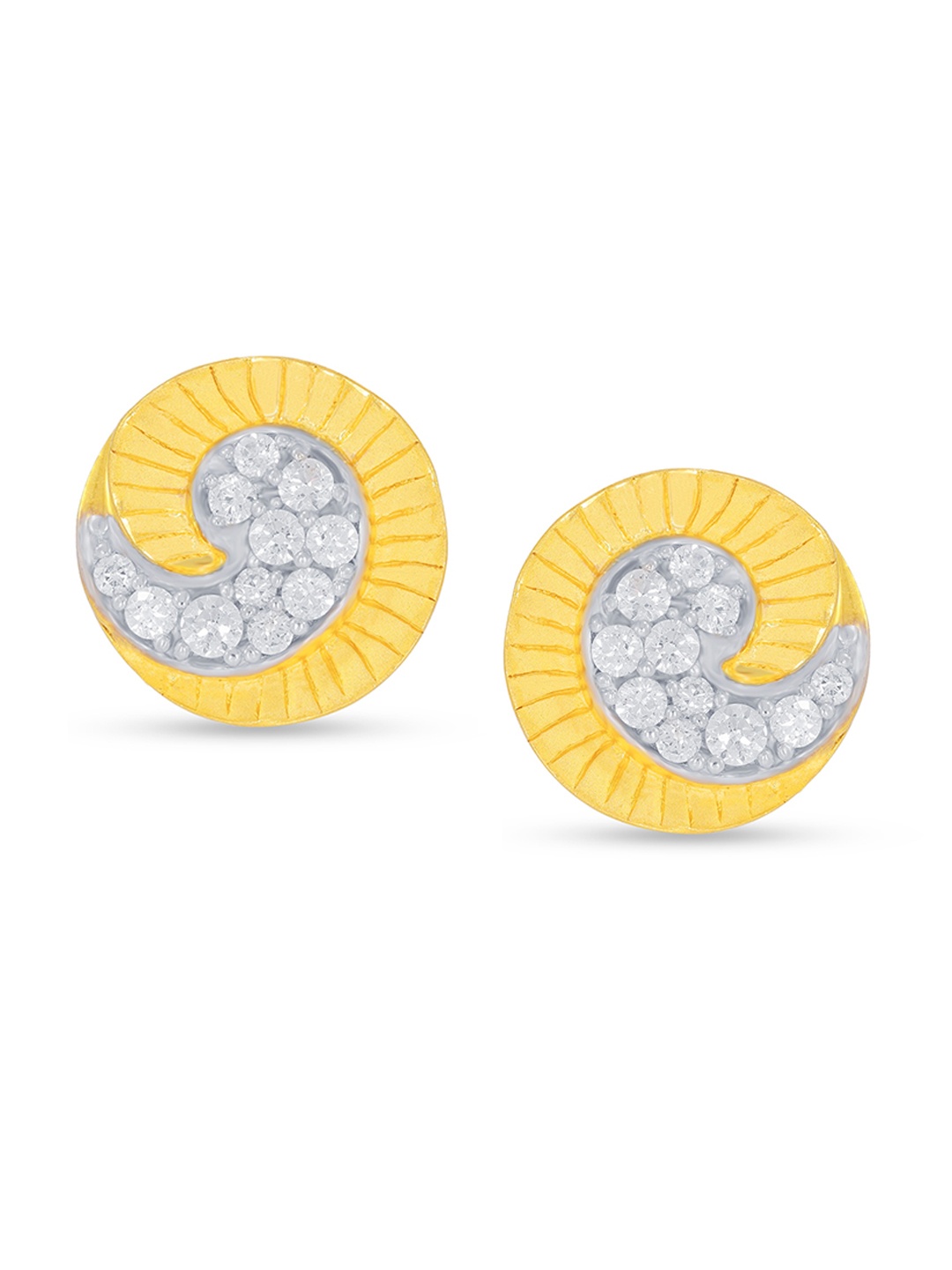 

BHIMA 22K Hallmark 916 Purity Yellow Gold Round Stone Stud