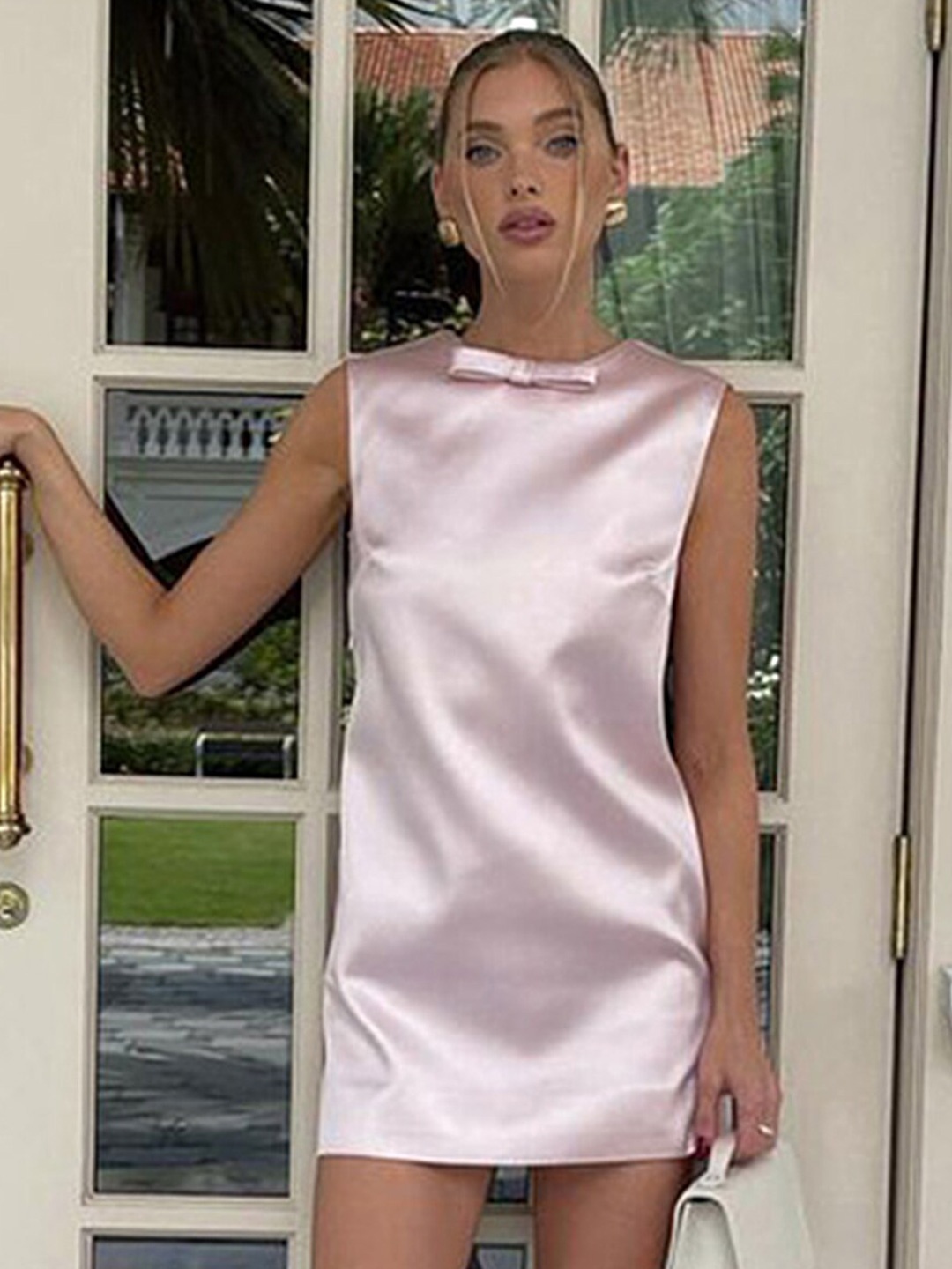 

LULU & SKY Bow Mini Sheath Dress, Pink