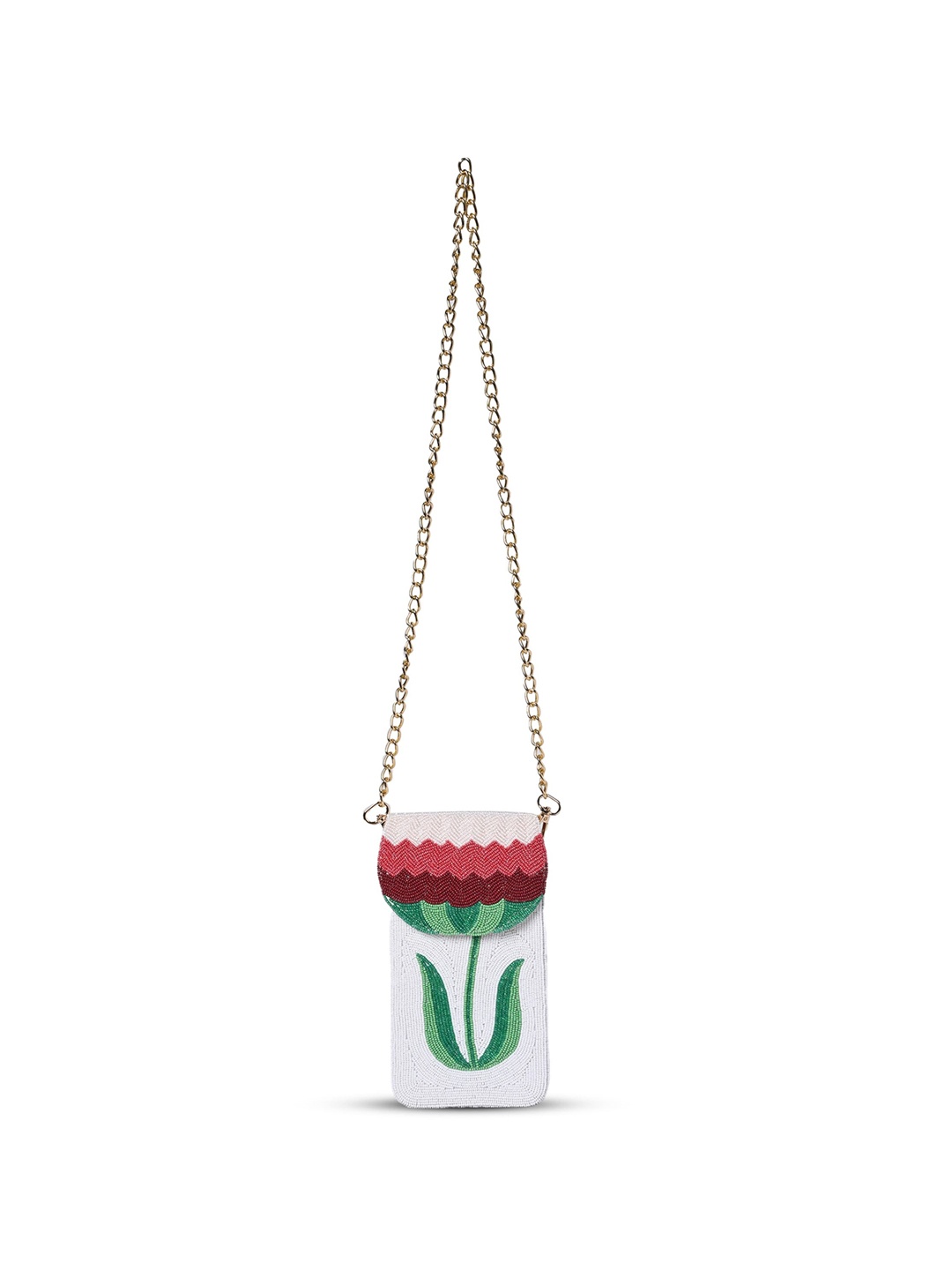 

MARKQUES Textured Beaded Mobile Pouch, Off white