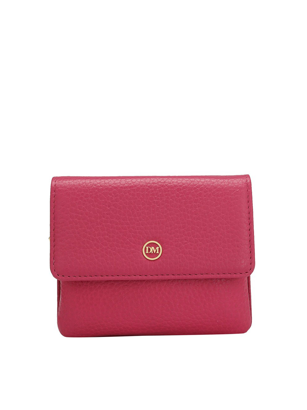 

Da Milano Textured Leather Two Fold Wallet, Magenta
