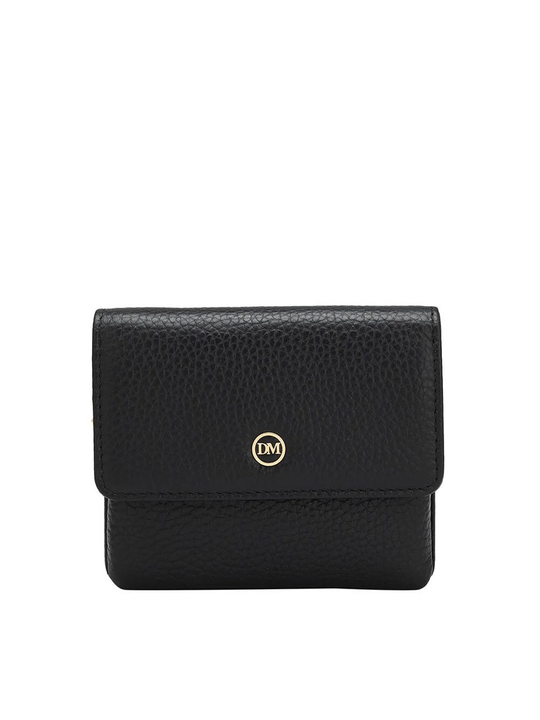 

Da Milano Textured Leather Two Fold Wallet, Black
