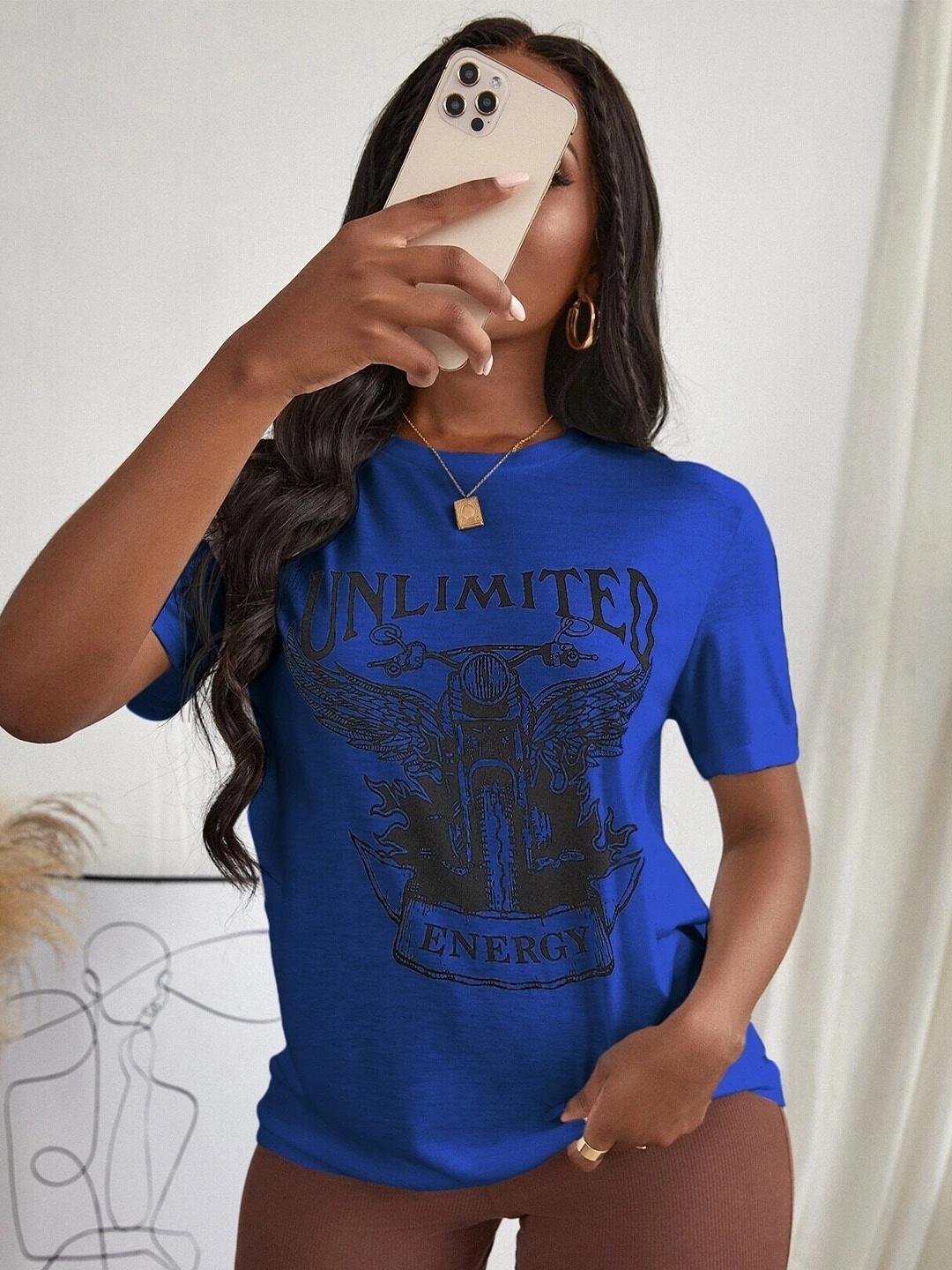 

Stylecast X Slyck Print Cotton Top, Blue