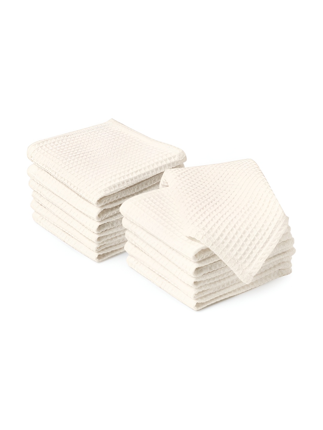 

Encasa Homes Cream-Coloured Self-Designed 12 Pieces Cotton Eco Friendly Kitchen Towels