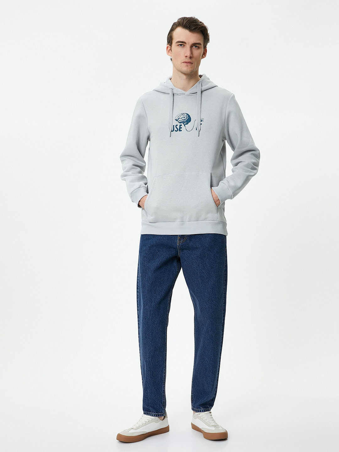 

Koton Hood Cotton Pullover Sweatshirt, Grey