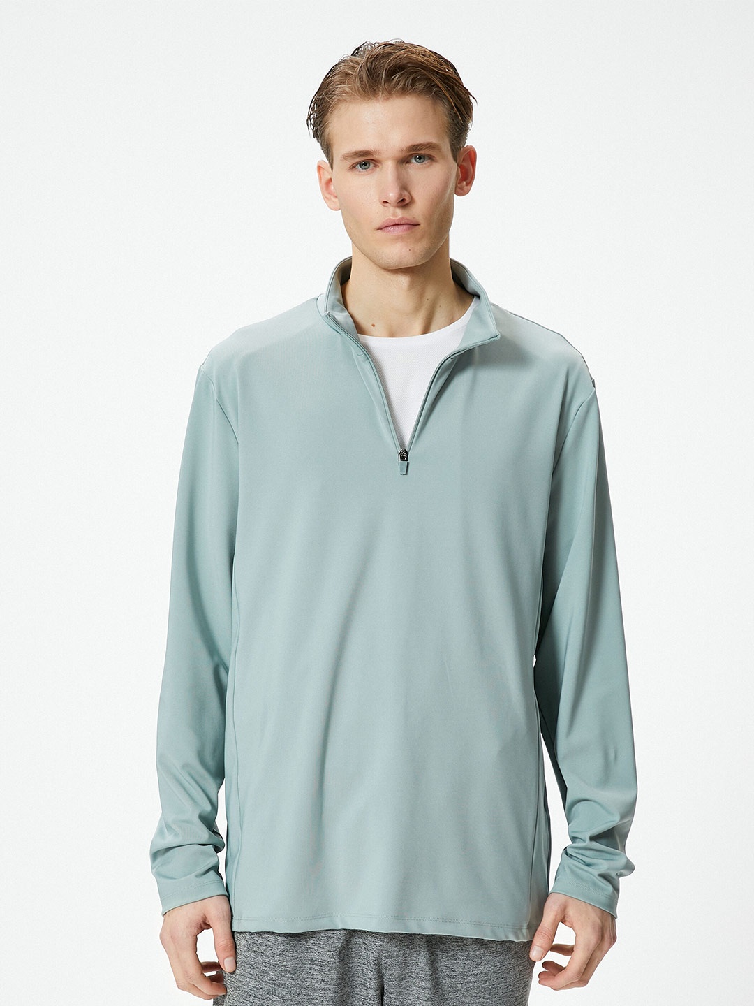 

Koton Mock Collar Long Sleeves Sweatshirt, Green