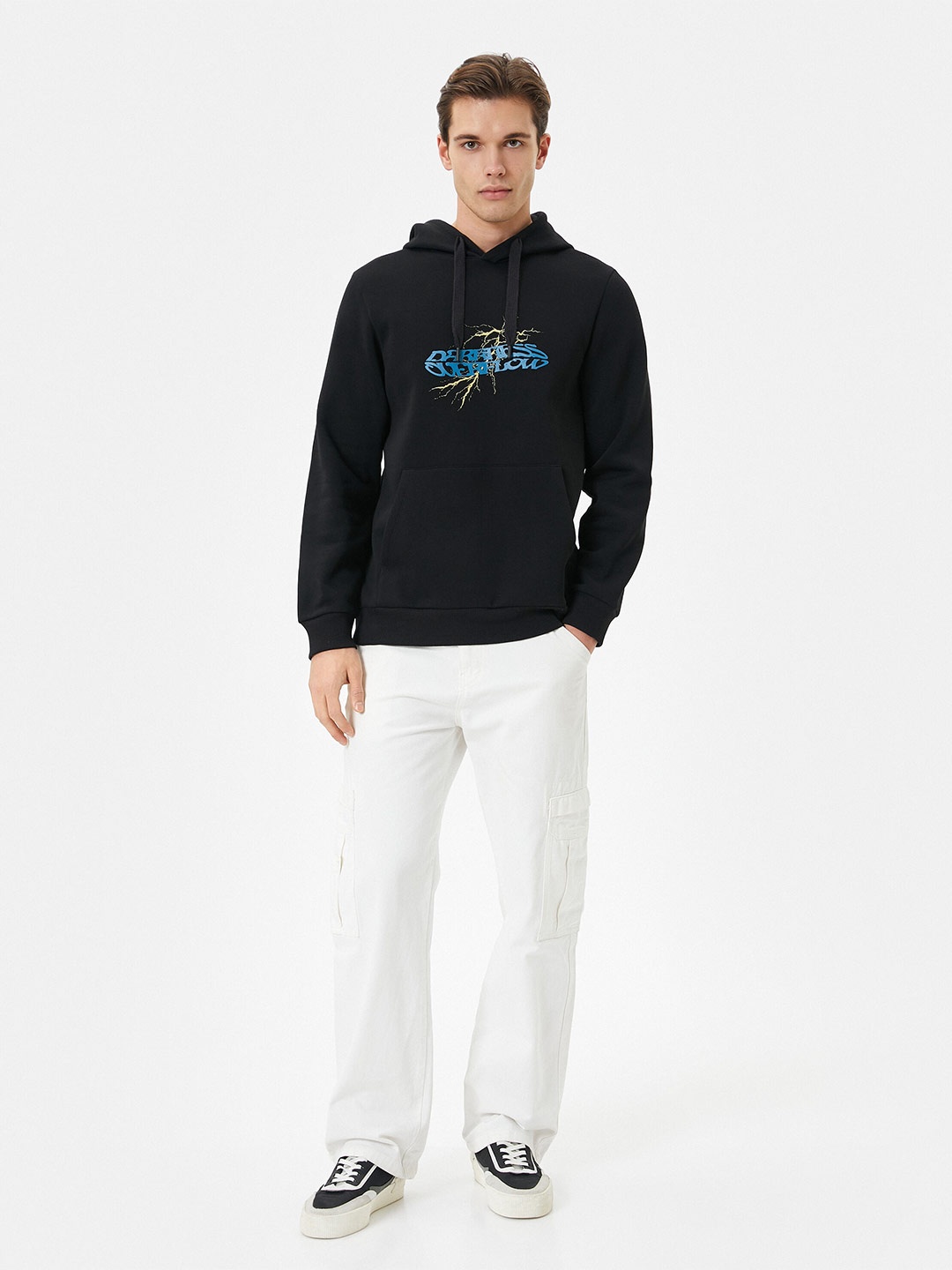 

Koton Graphinc Printed Hooded Sweatshirt, Black