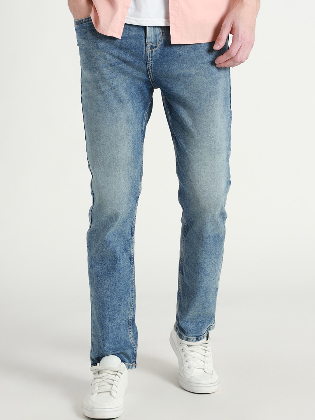 

Dennis Lingo Men Straight Fit Heavy Fade Stretchable Jeans, Blue