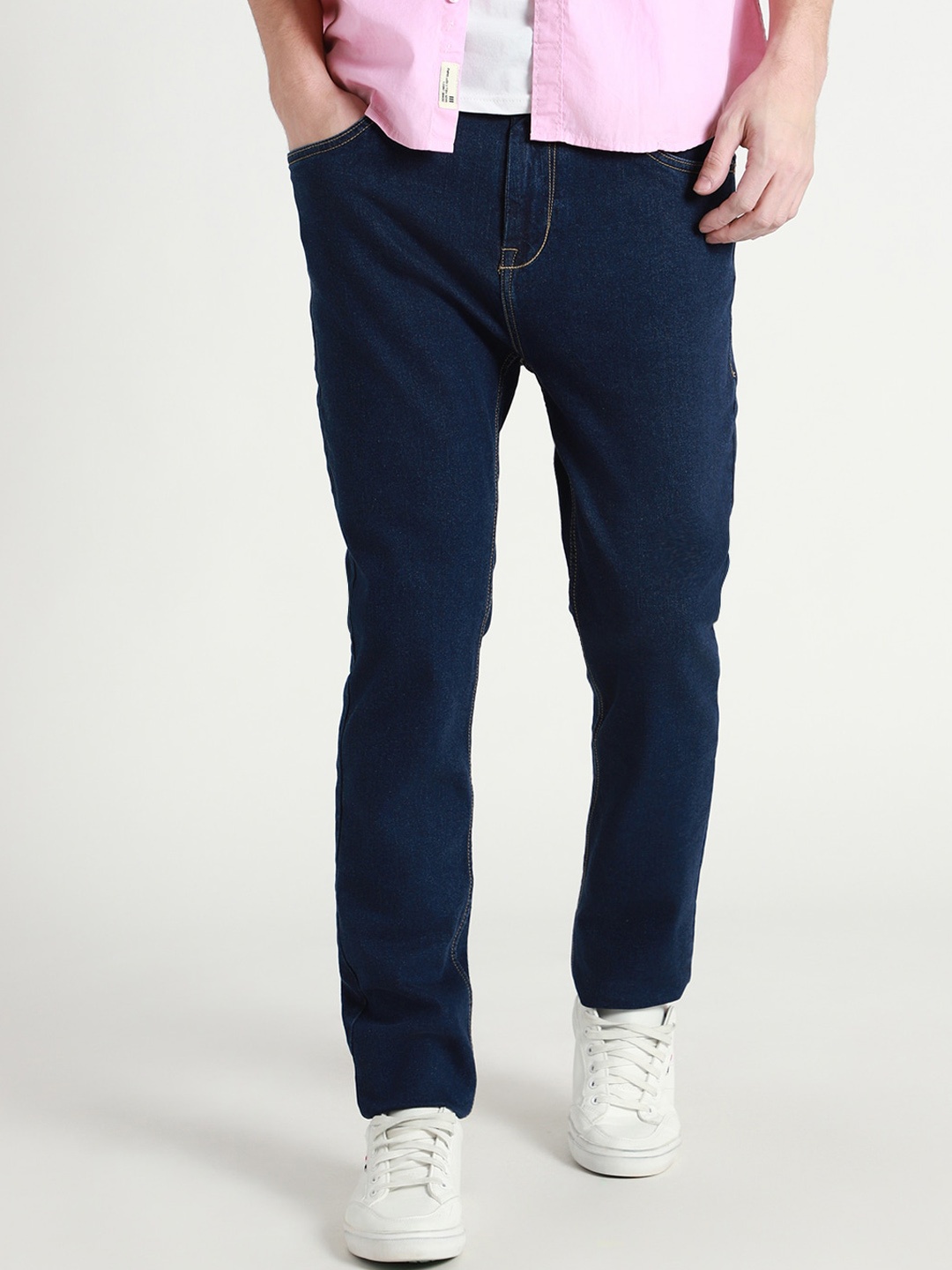 

Dennis Lingo Men Slim Fit Clean Look Stretchable Jeans, Blue