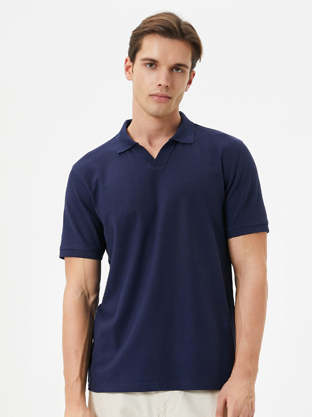 

Koton Polo Collar Pure Cotton T-shirt, Navy blue