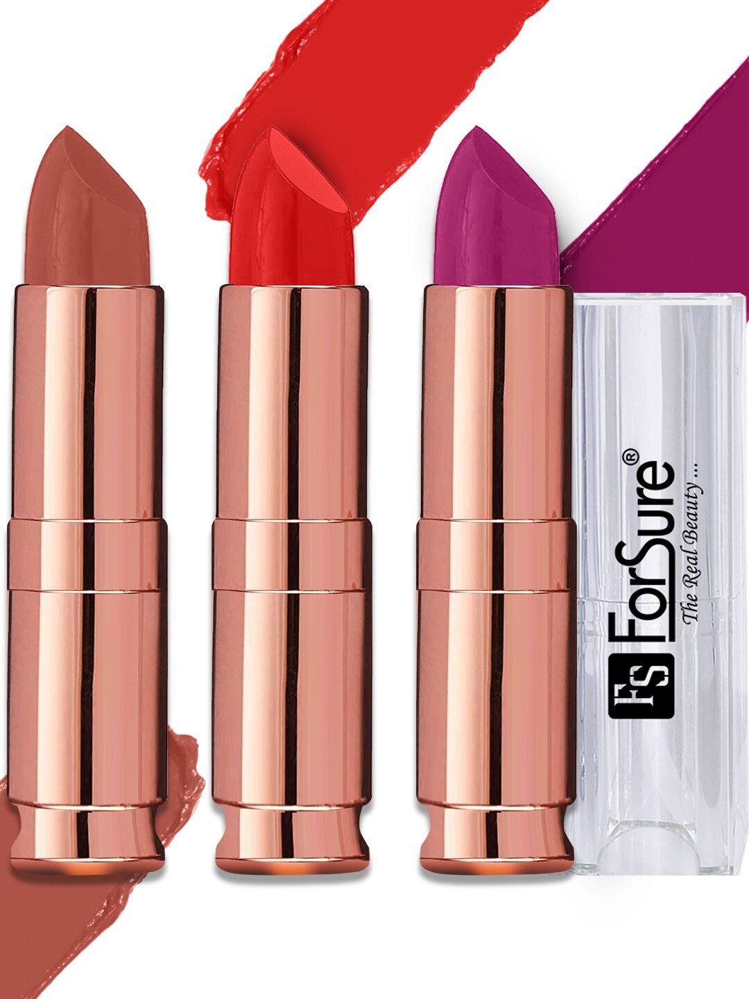 

ForSure Set Of 3 Antique Velvet Lipstick with Vitamin E & Shea Butter, Red