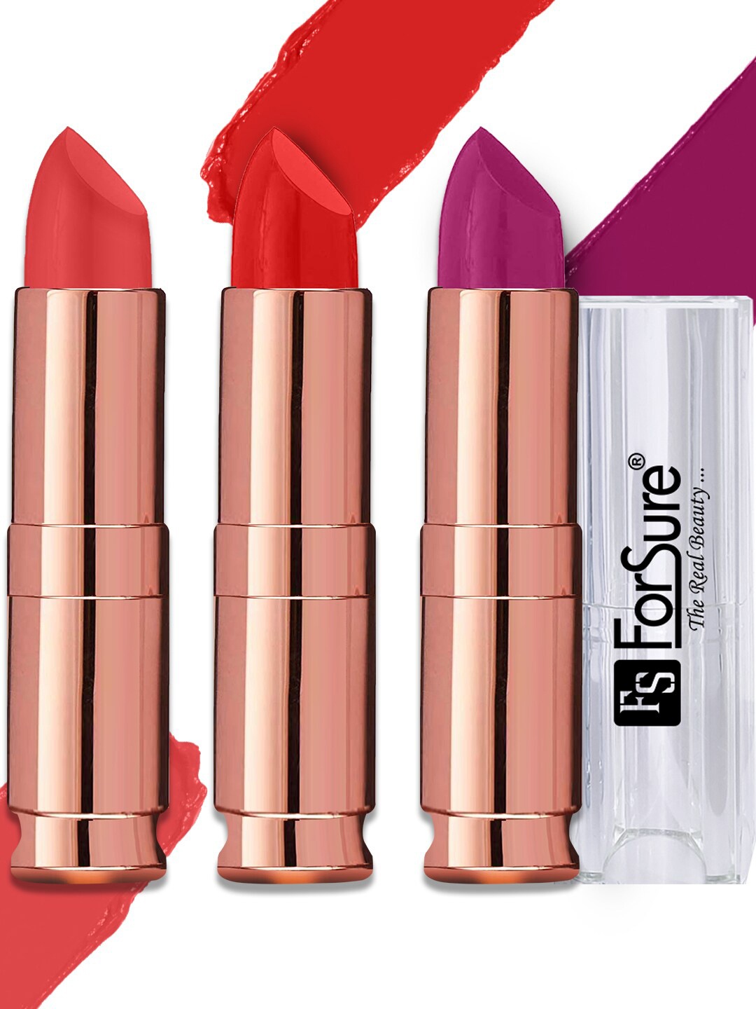 

ForSure Set Of 3 Antique Velvet Lipstick with Vitamin E & Shea Butter, Red