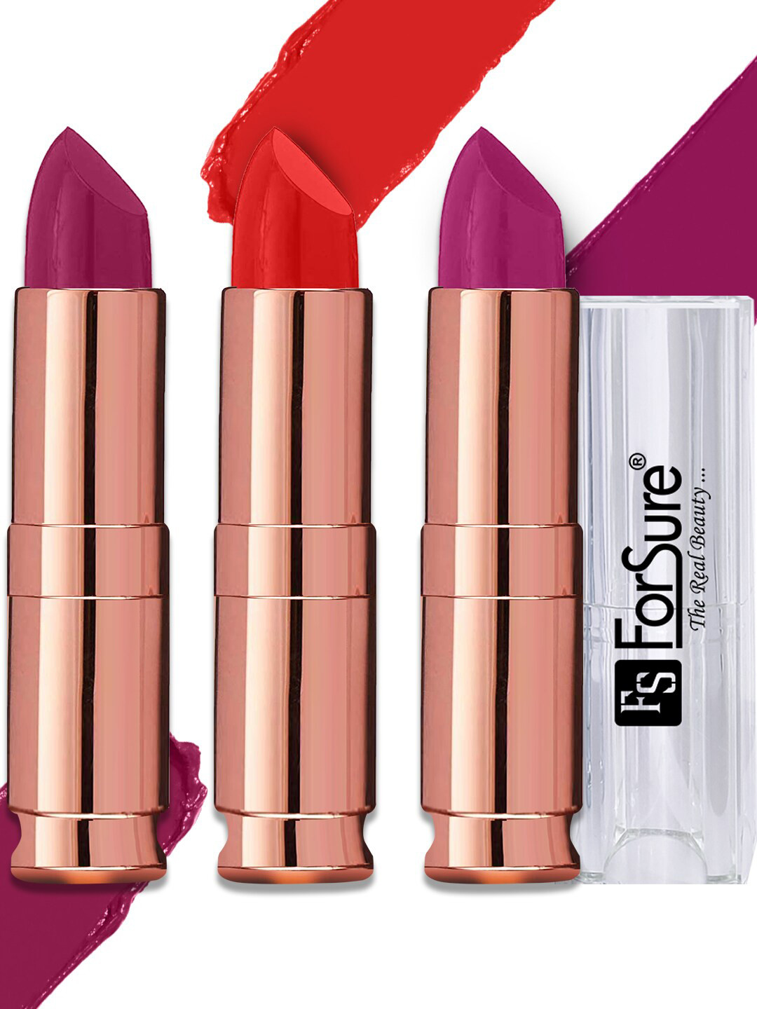 

ForSure Set Of 3 Antique Velvet Lipstick with Vitamin E & Shea Butter, Red