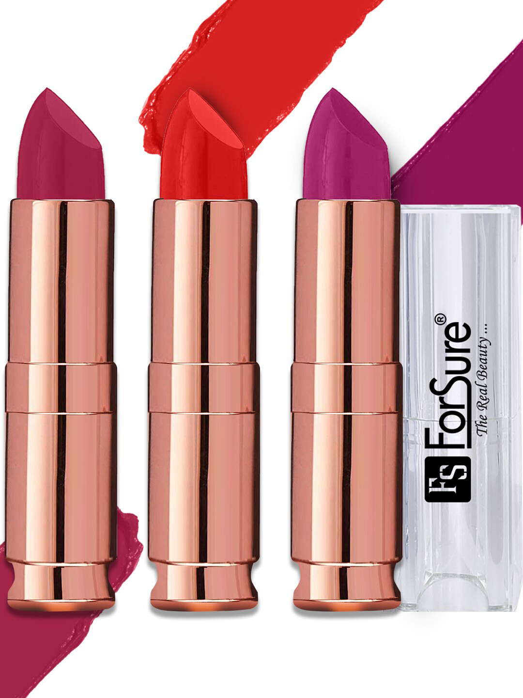 

ForSure Set Of 3 Antique Velvet Lipstick with Vitamin E & Shea Butter, Magenta