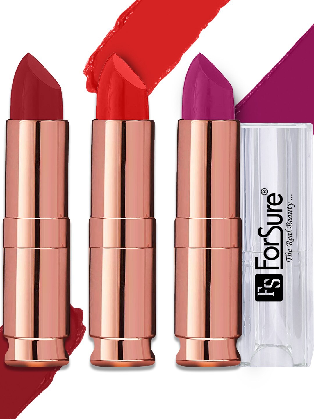 

ForSure Set Of 3 Antique Velvet Lipstick with Vitamin E & Shea Butter, Red