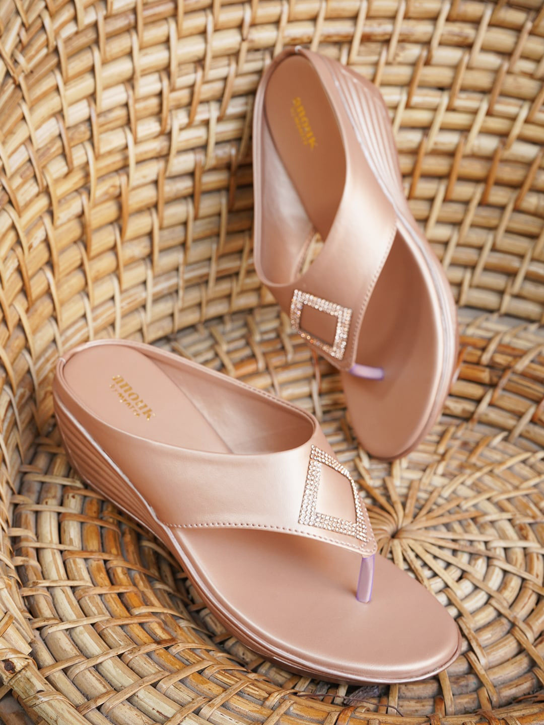 

Anouk Embellished Wedge Heels, Rose gold