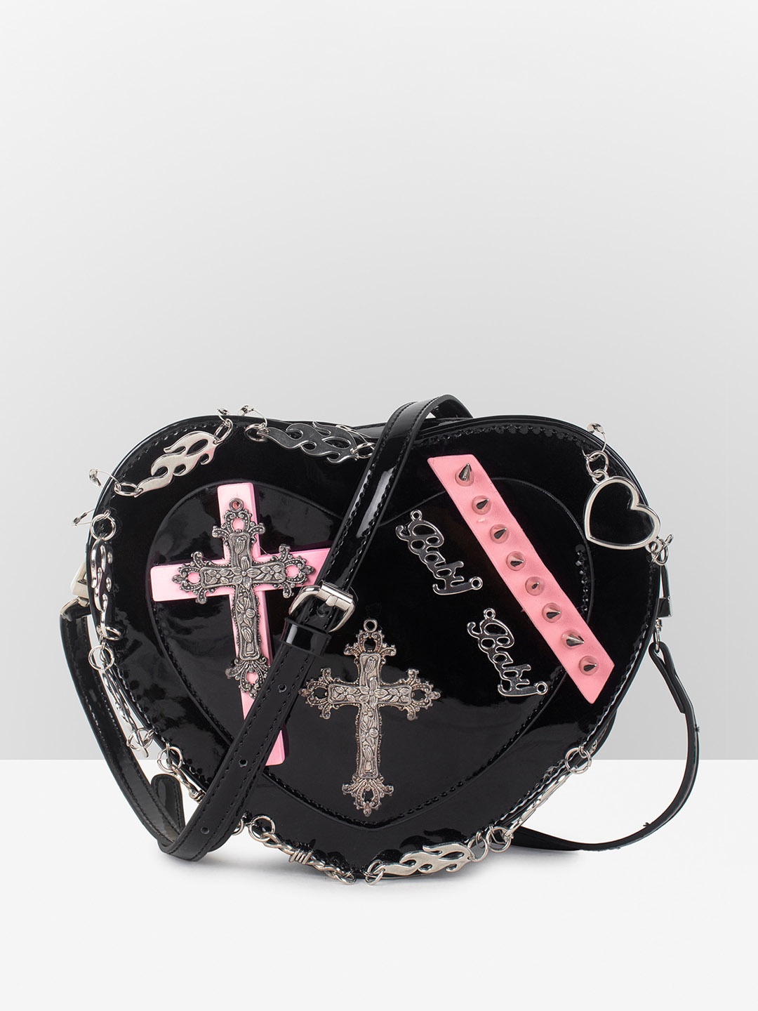 

Guhrl Embellished Swagger Sling Bag, Black