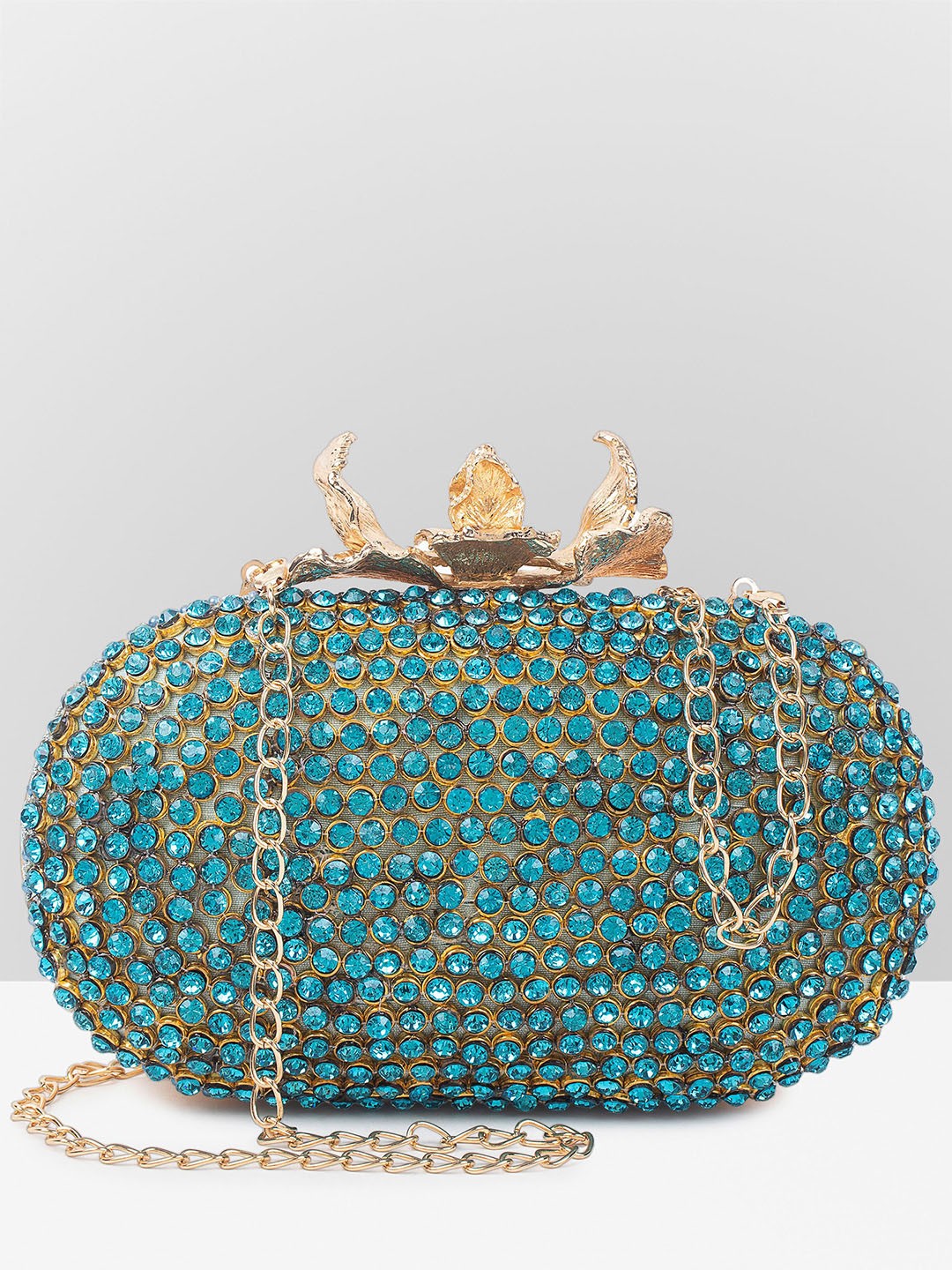 

Guhrl Embellished Box Clutch, Green