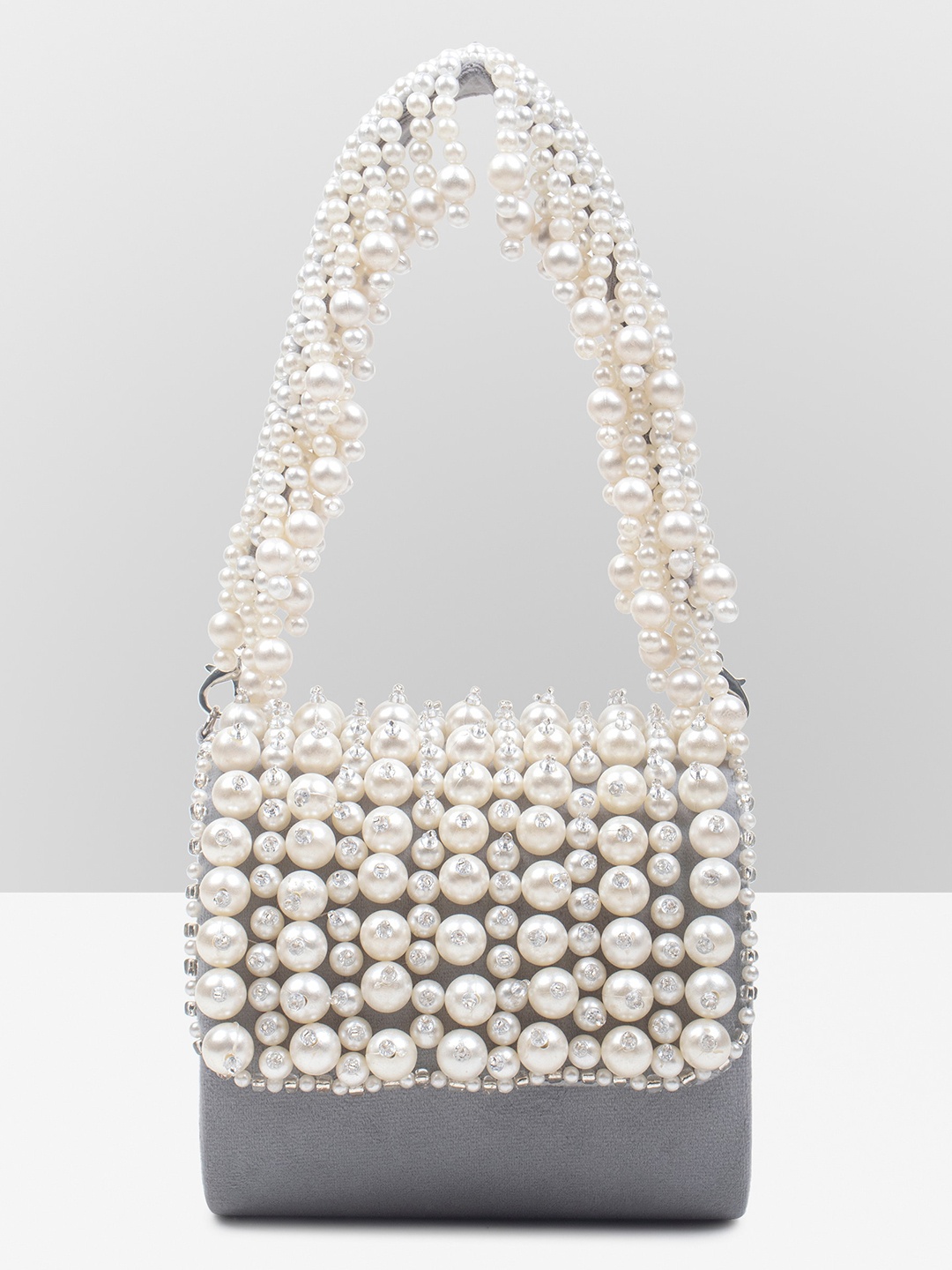 

Guhrl Embellished Box Clutch, Grey