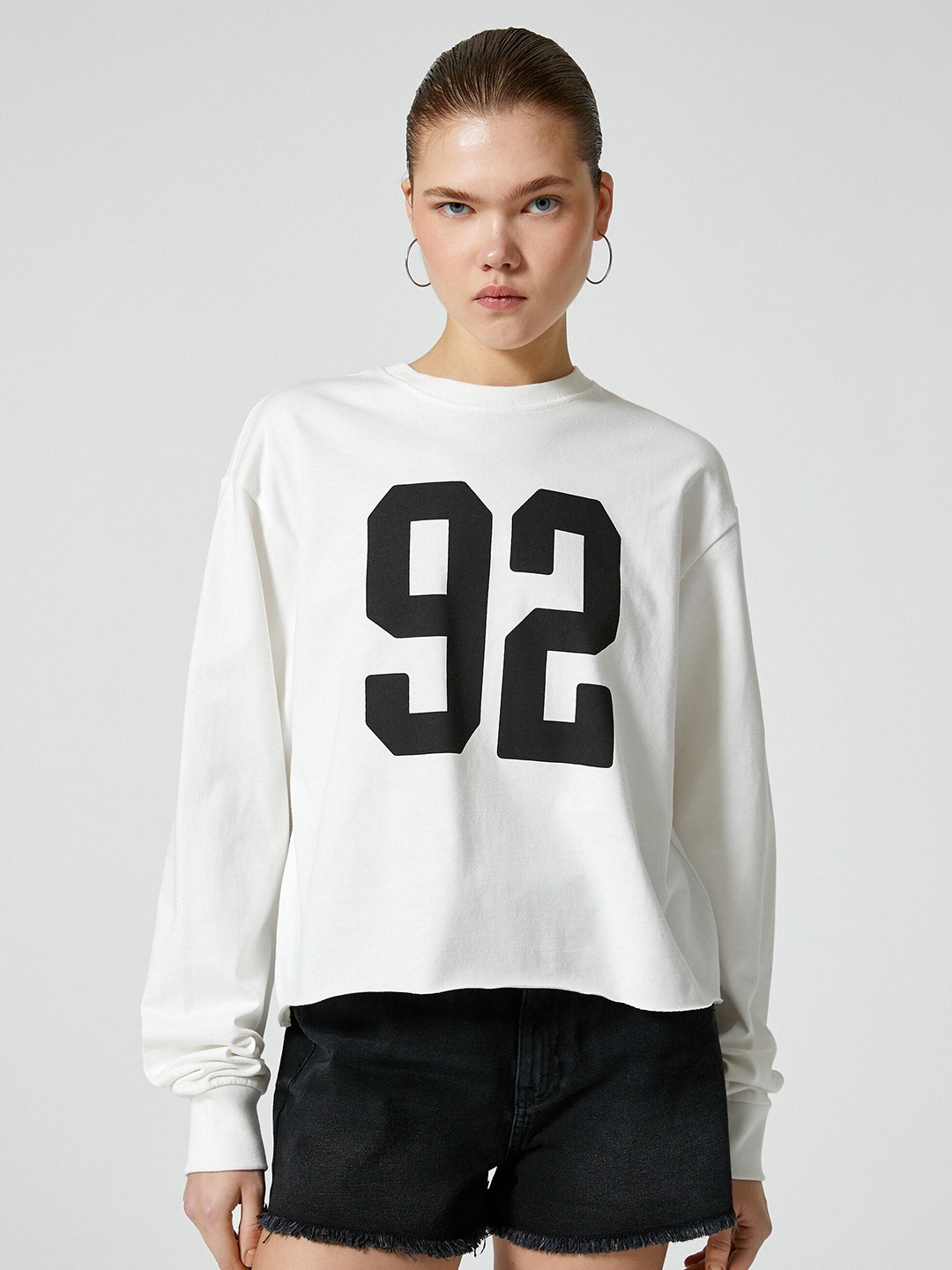 Koton Typography Printed Pure Cotton T-Shirt, White