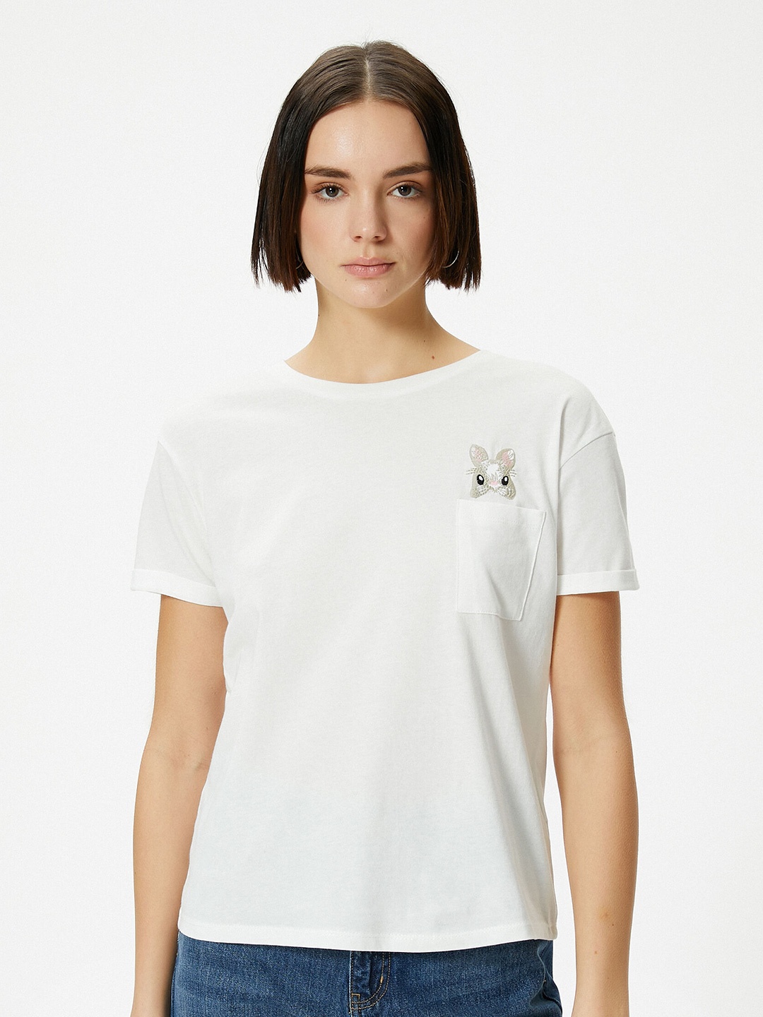 

Koton Pocket Regular Fit Cotton T-shirt, White