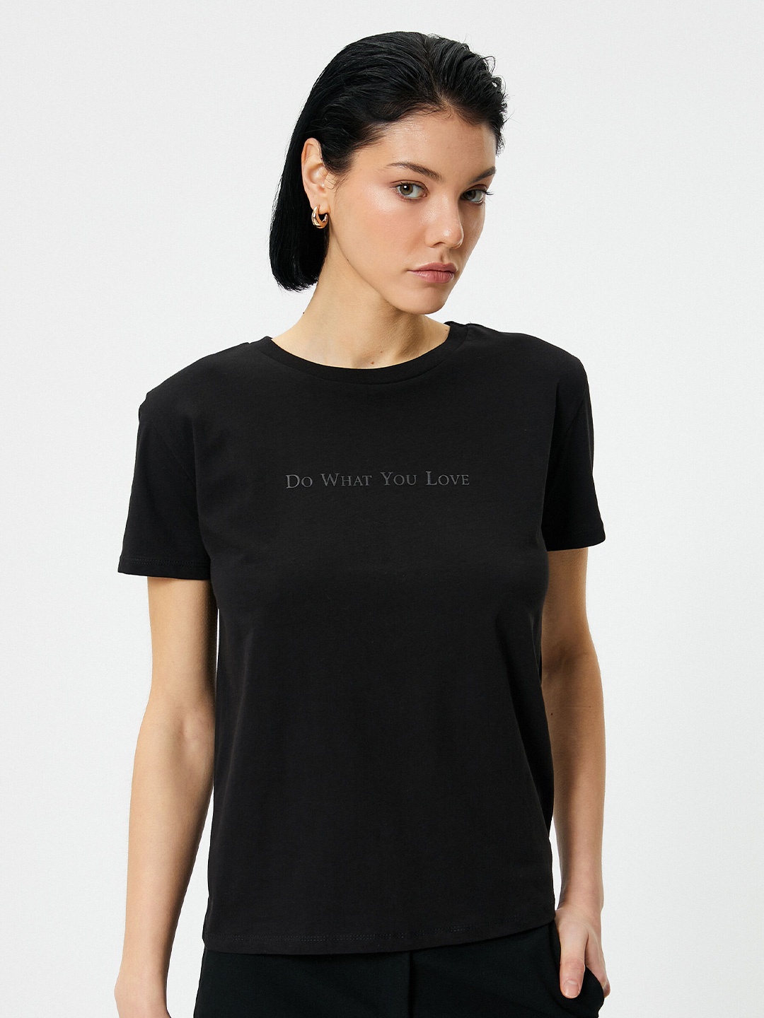 

Koton Typography Printed Cotton Regular Fit T-shirt, Black
