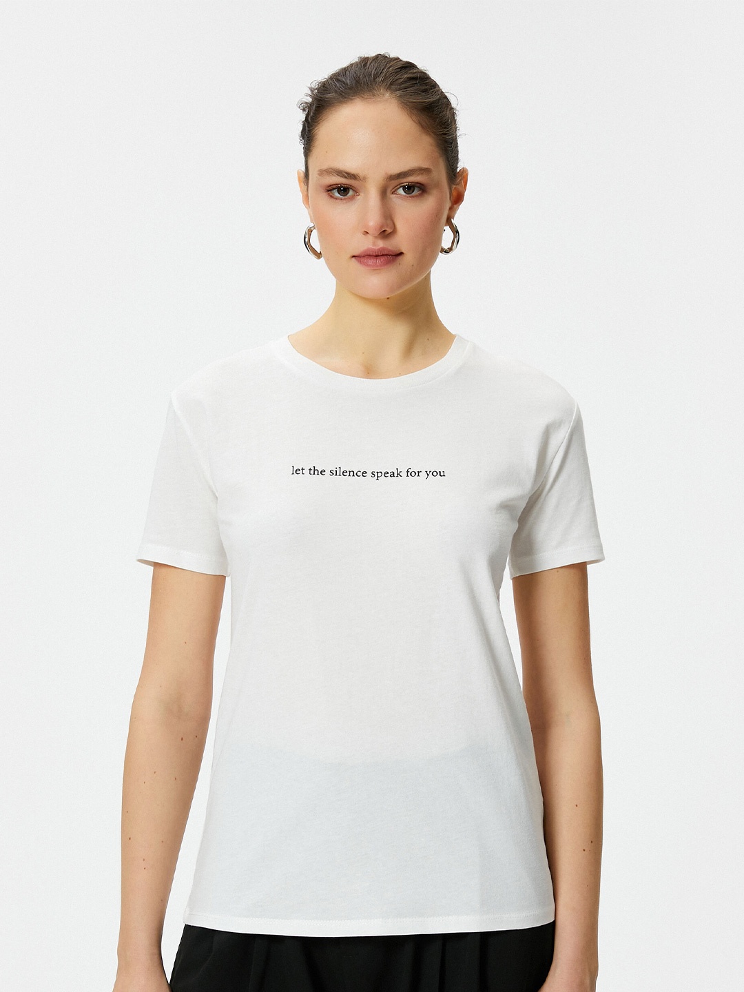 

Koton Round Neck Pure Cotton T-shirt, White