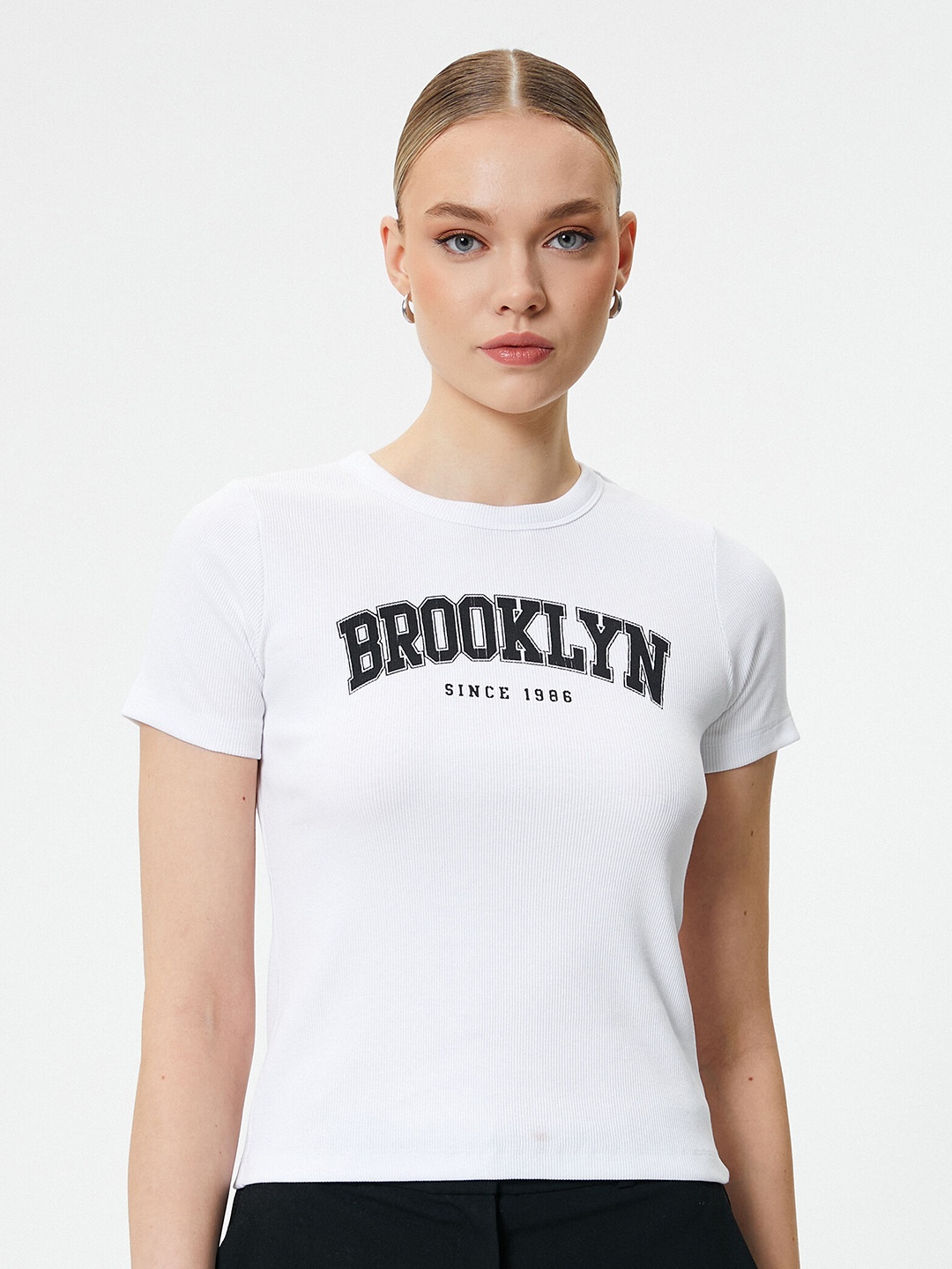 

Koton Typography Printed T-Shirt, White