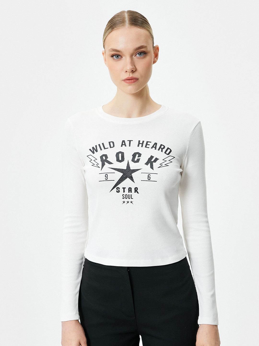 

Koton Typography Printed Pure Cotton T-shirt, White