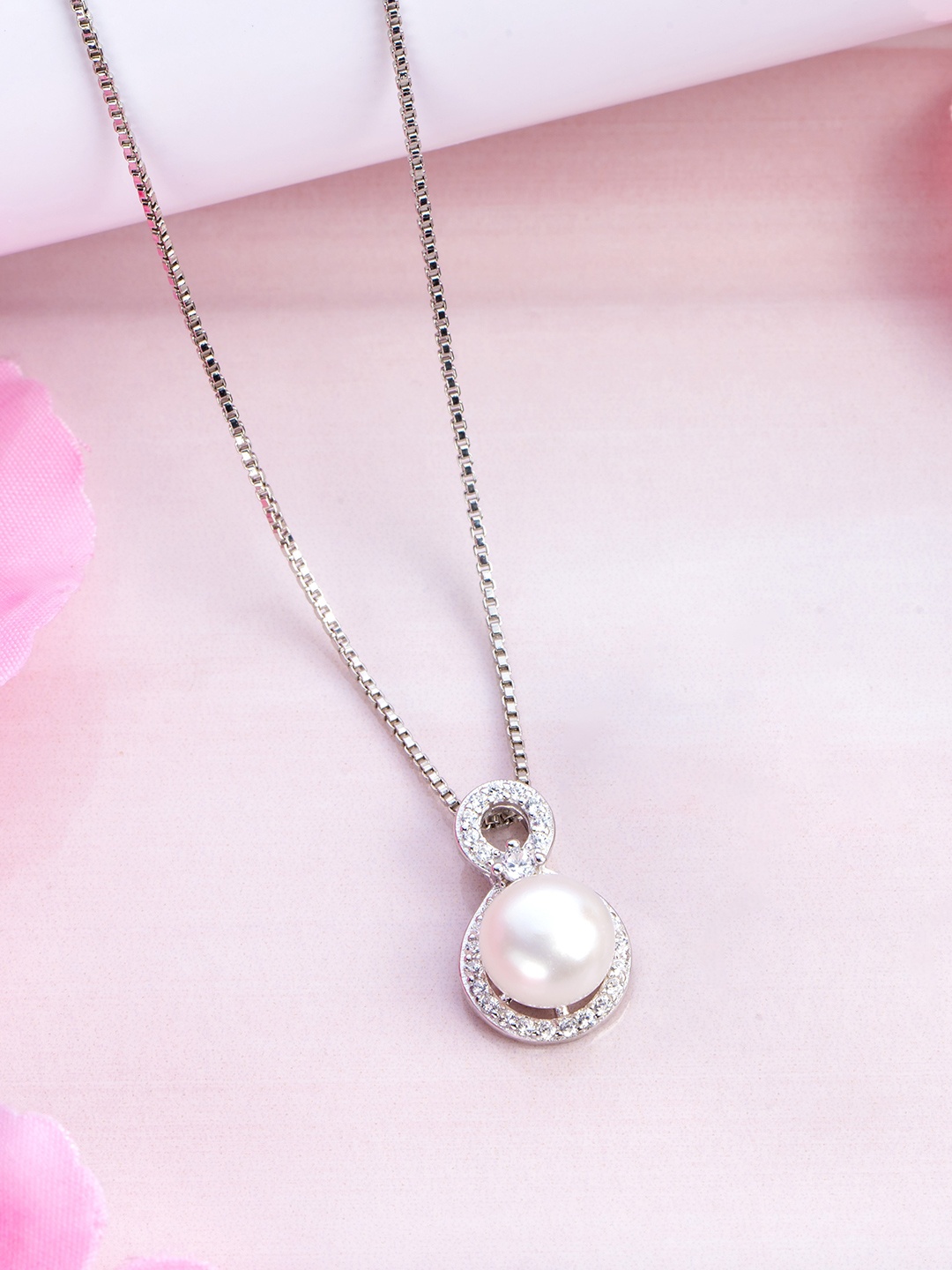 

Zavya Rhodium-Plated 925 Sterling Silver Contemporary Pendants With Chains