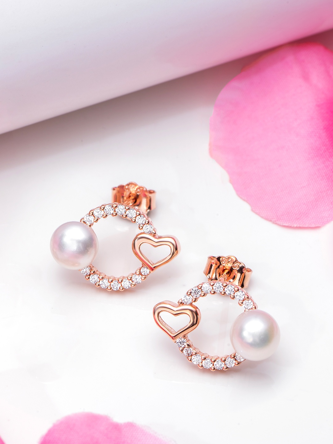 

Zavya Contemporary Drop Earrings, Rose gold