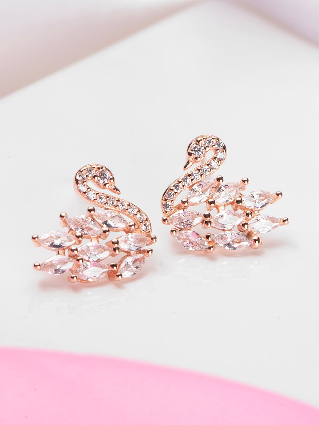 

Zavya 925 Pure Sterling Silver Rose Gold-Plated Contemporary Studs Earrings