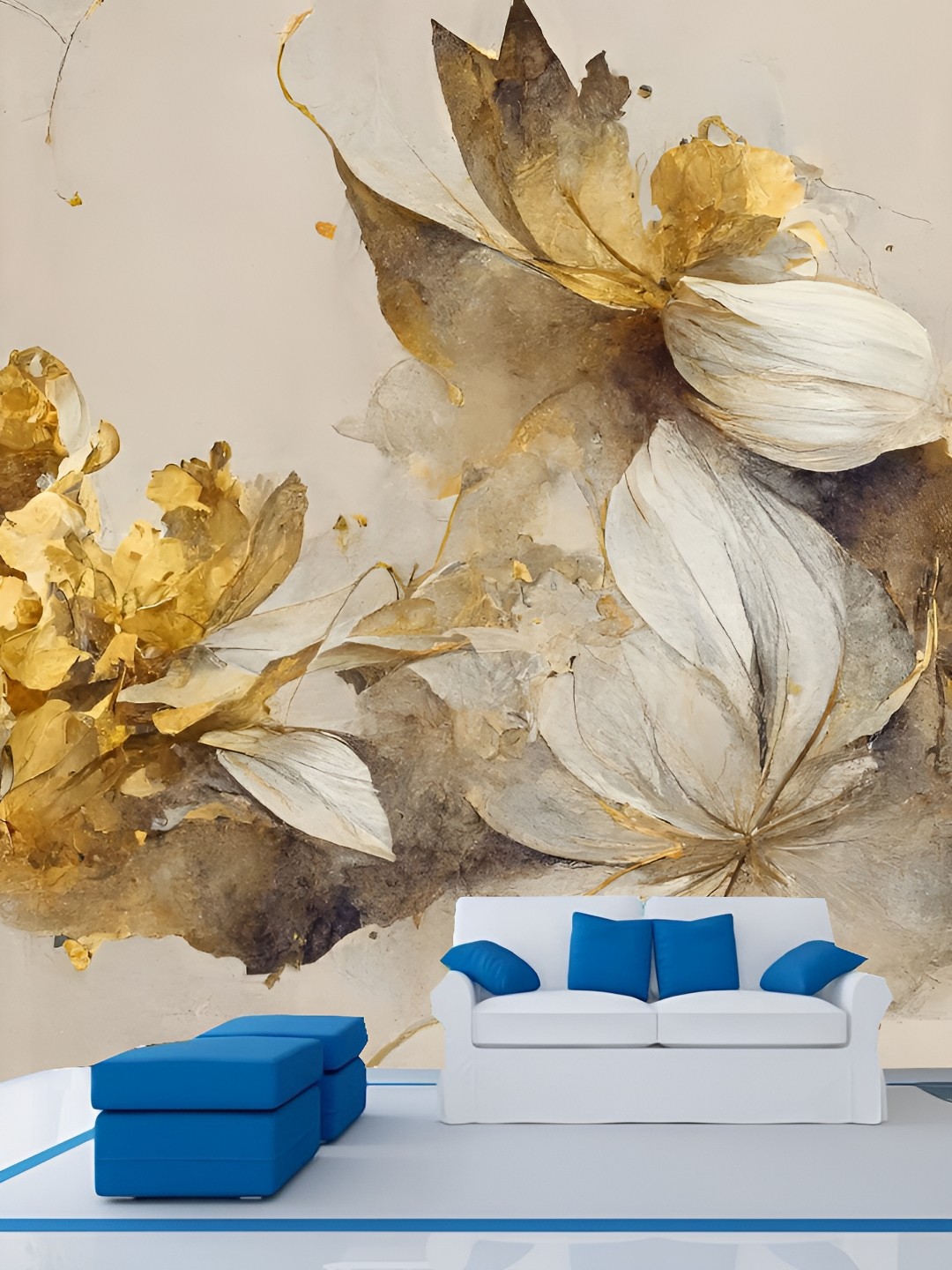 

KSHIRSA Cream Colored & Brown Printed Self-Adhesive Wallpaper