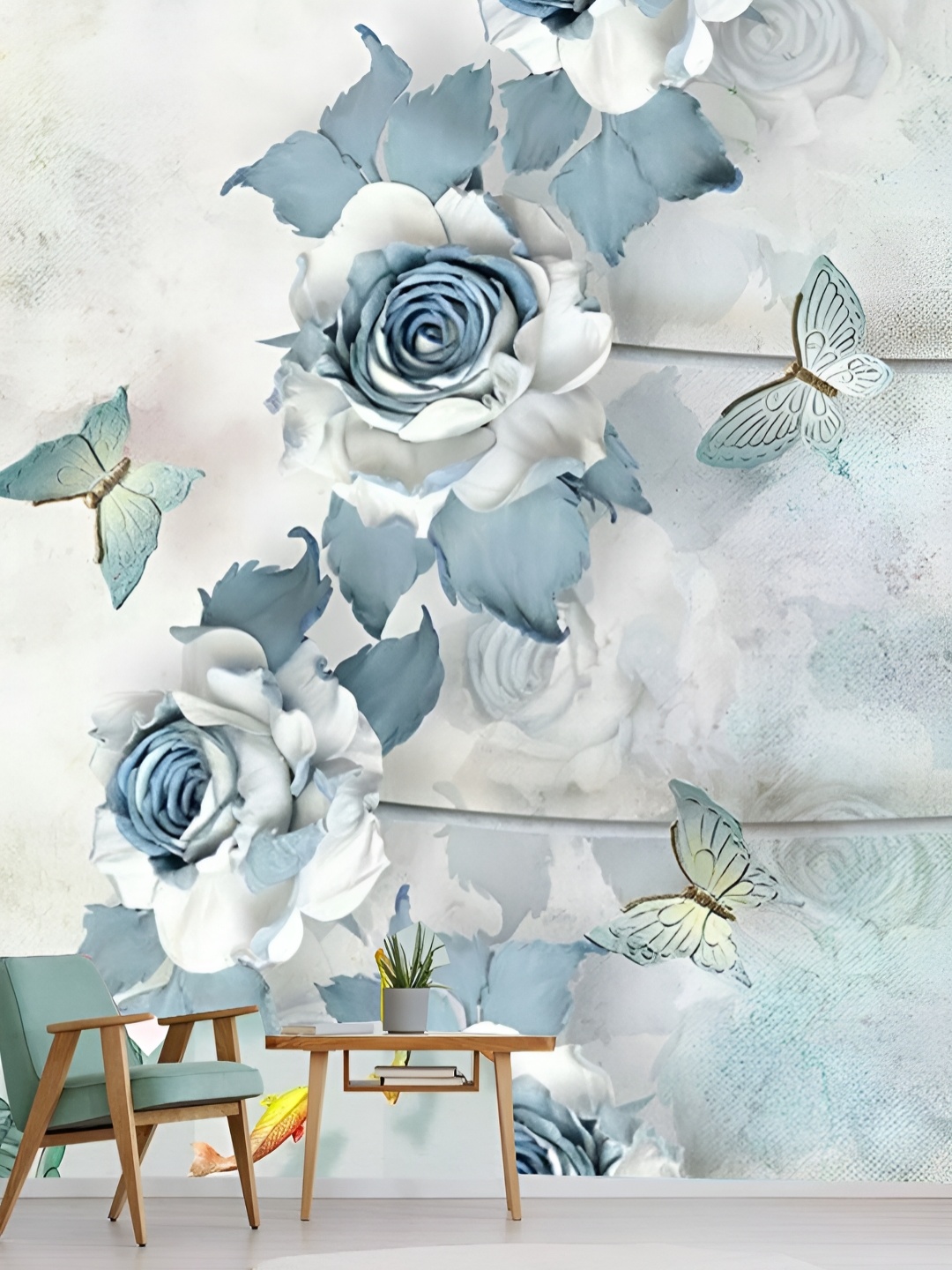 

KSHIRSA White & Grey Printed Self-Adhesive Wallpaper