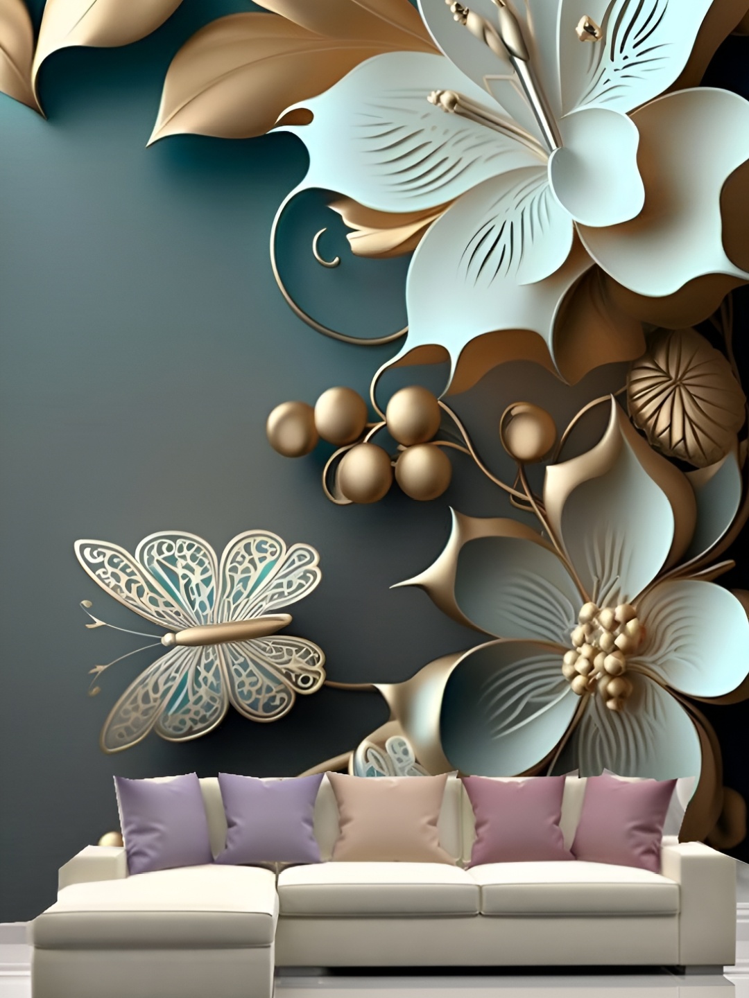 

KSHIRSA Grey & Brown Printed Self-Adhesive Laminated Wallpaper