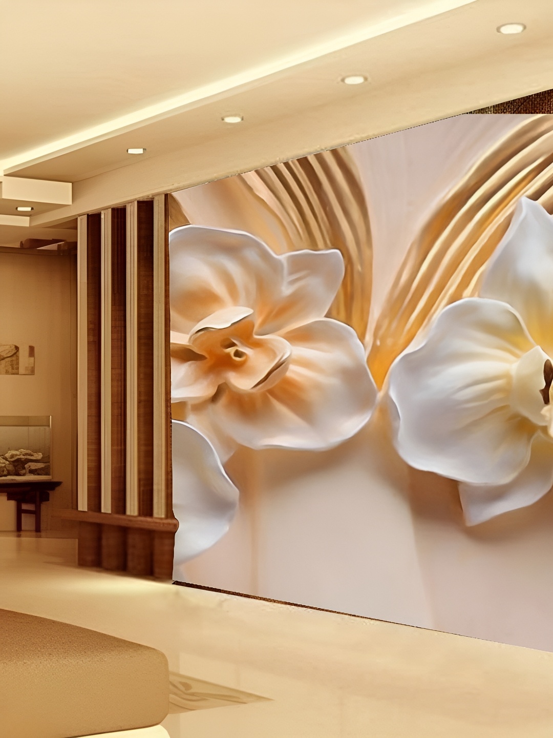 

KSHIRSA Cream Colored & White Printed Self-Adhesive Wallpaper