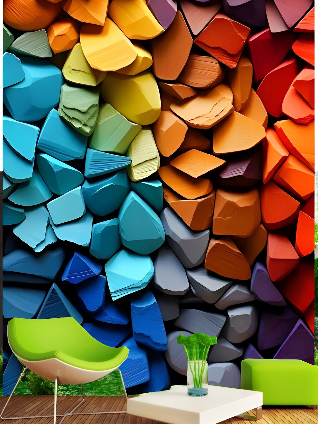 

KSHIRSA Blue & Brown Abstract Printed Self-Adhesive Laminated Wallpaper Sticker