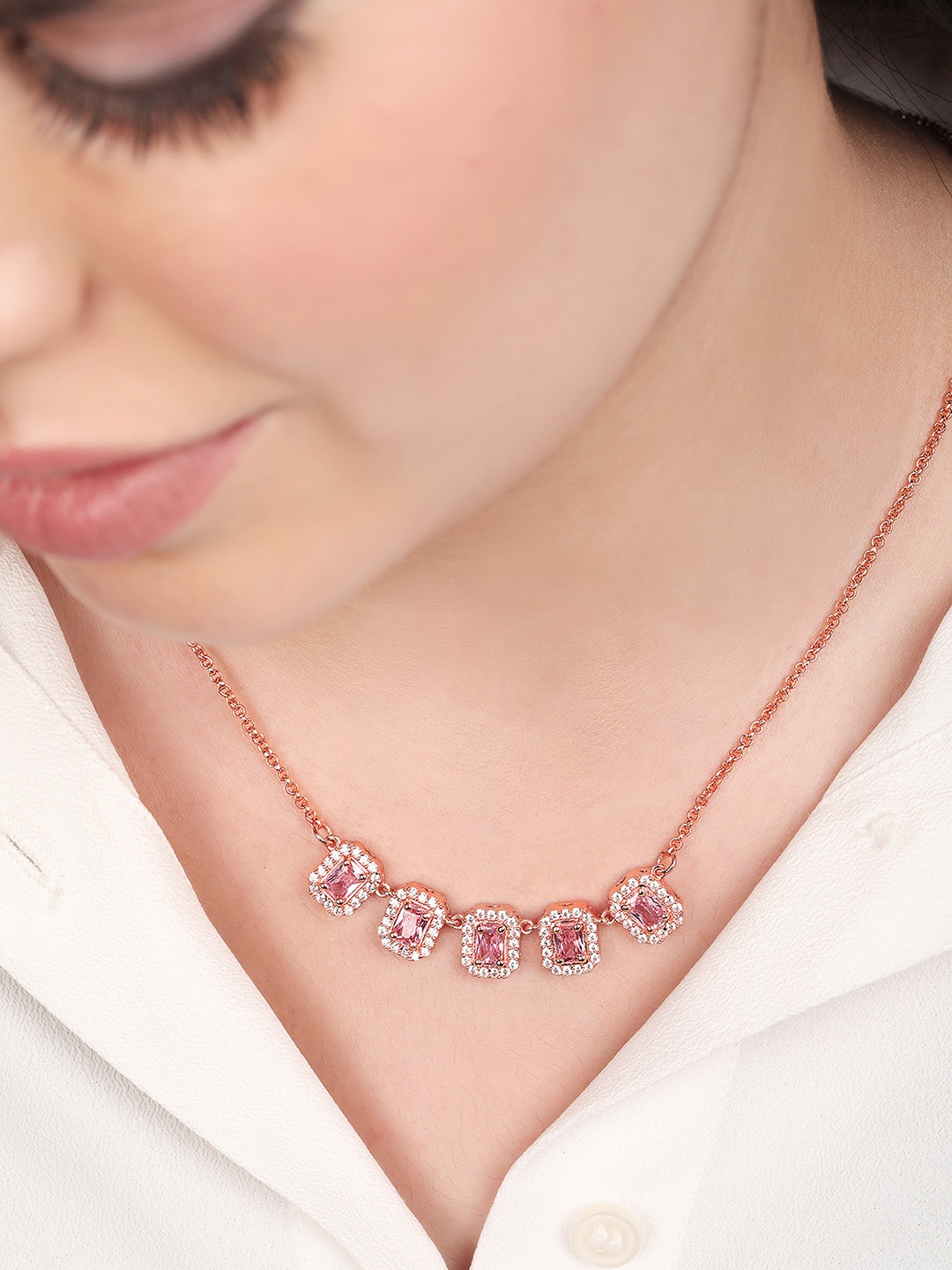 

Zavya Sterling Silver Rose Gold-Plated Necklace