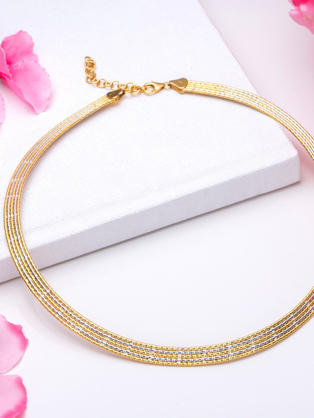 

Zavya 925 Sterling Silver Rhodium-Plated Necklace, Gold