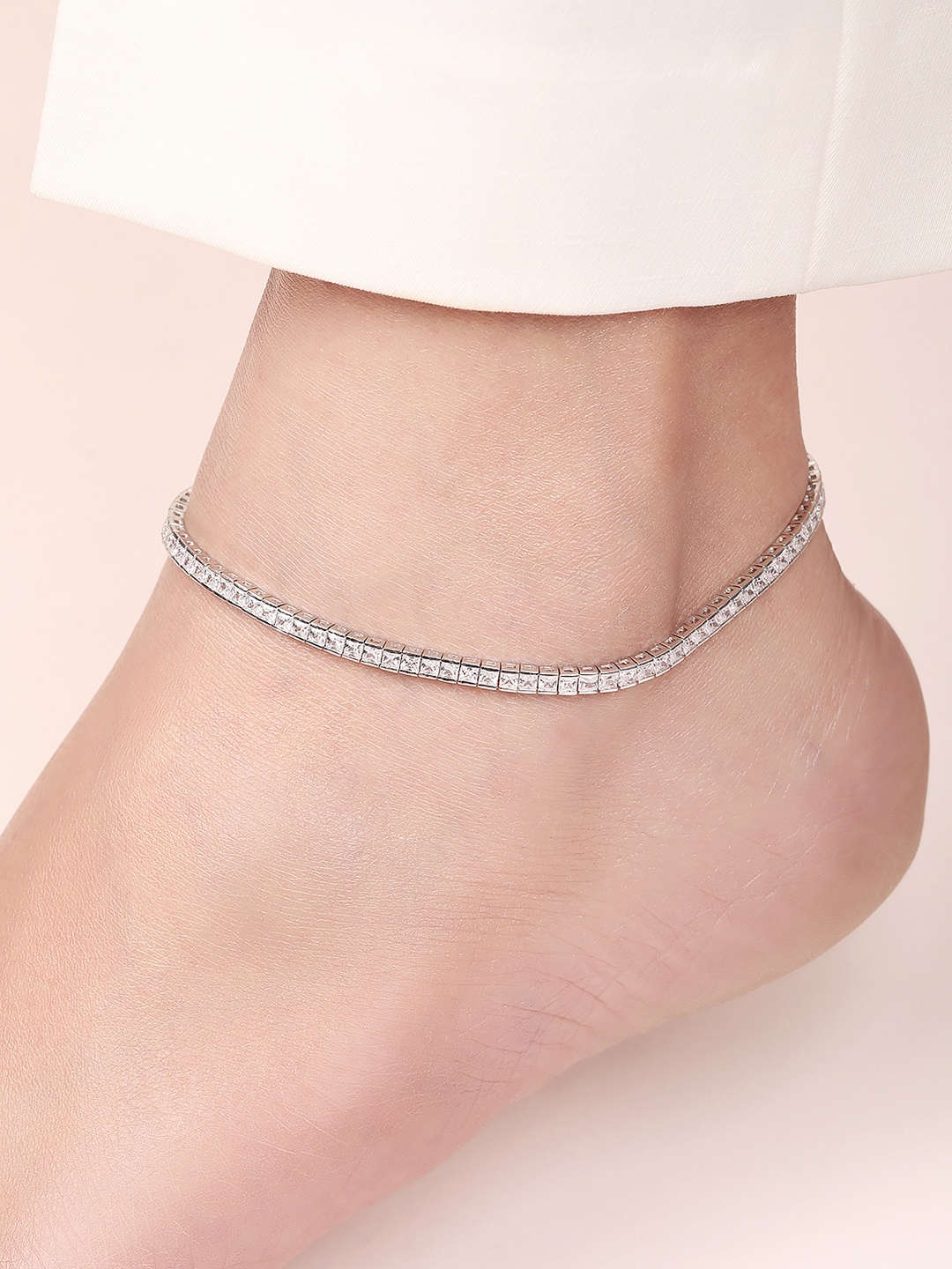 

Zavya Rhodium Plated 925 Sterling Silver Single Anklet